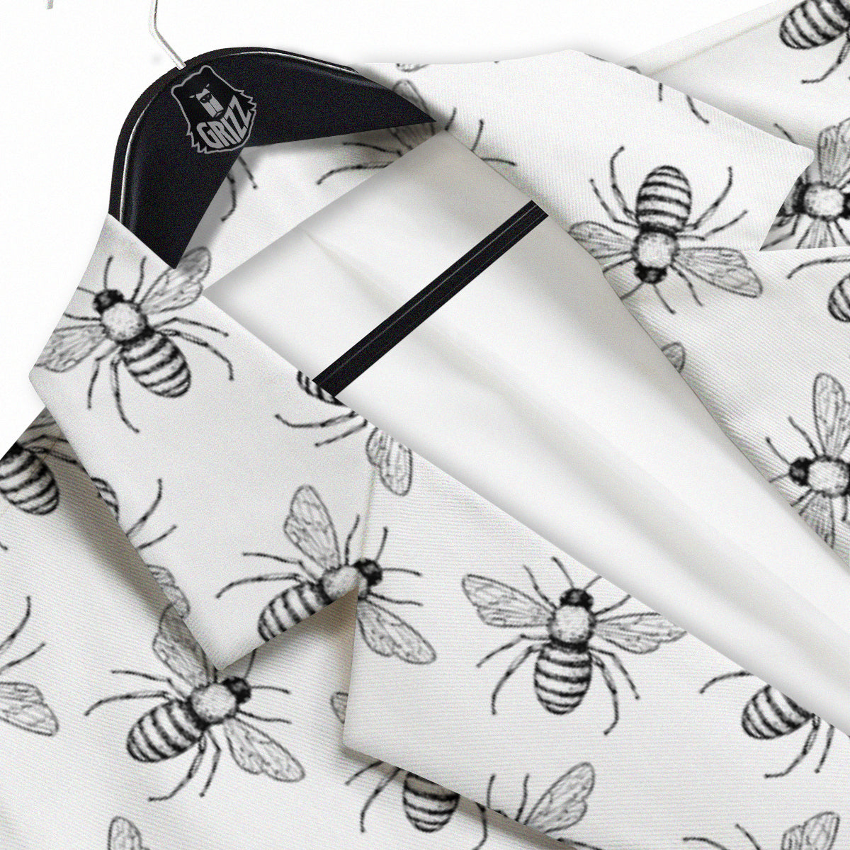 Drawing Bee Print Pattern Men's Sport Coat-grizzshop