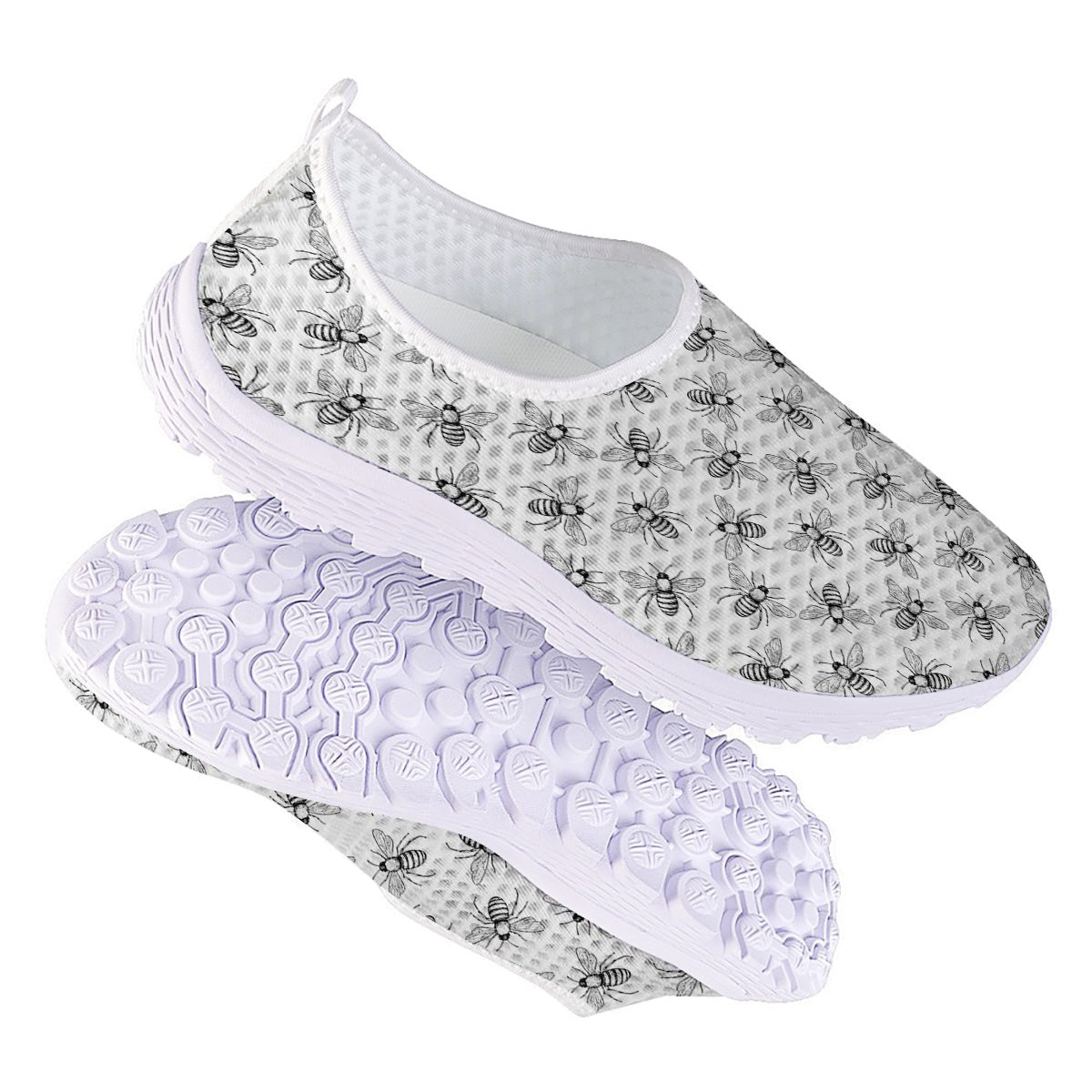 Drawing Bee Print Pattern Nurse Shoes-grizzshop