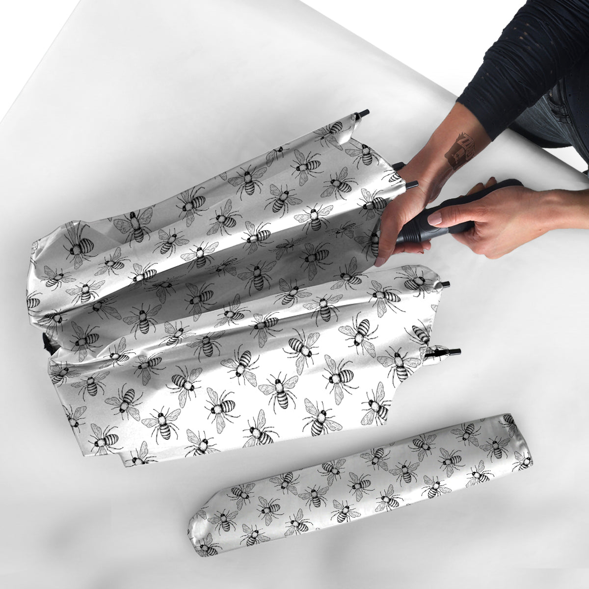 Drawing Bee Print Pattern Umbrella-grizzshop