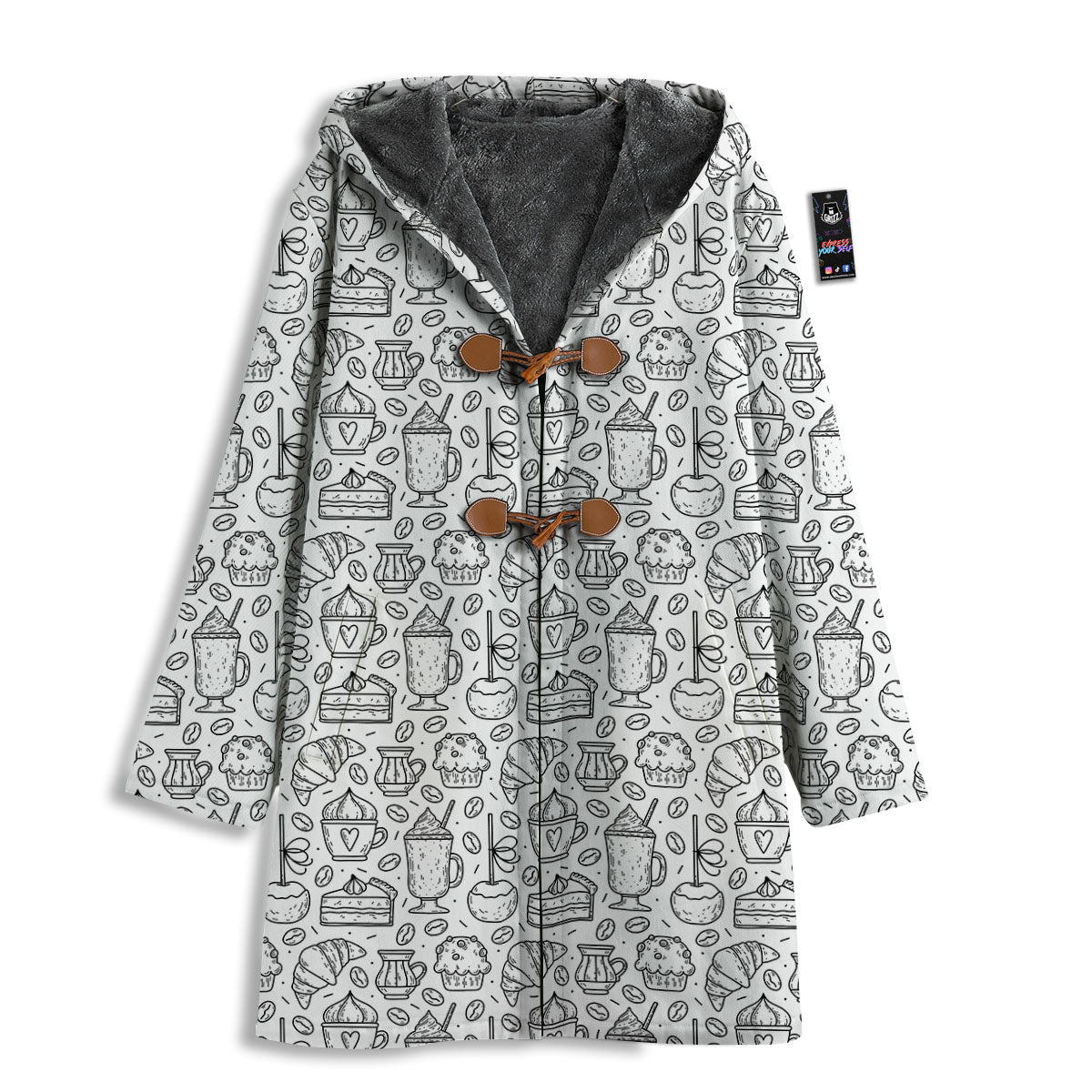Drawing Dessert And Coffee Print Pattern Men's Windbreaker Jacket-grizzshop