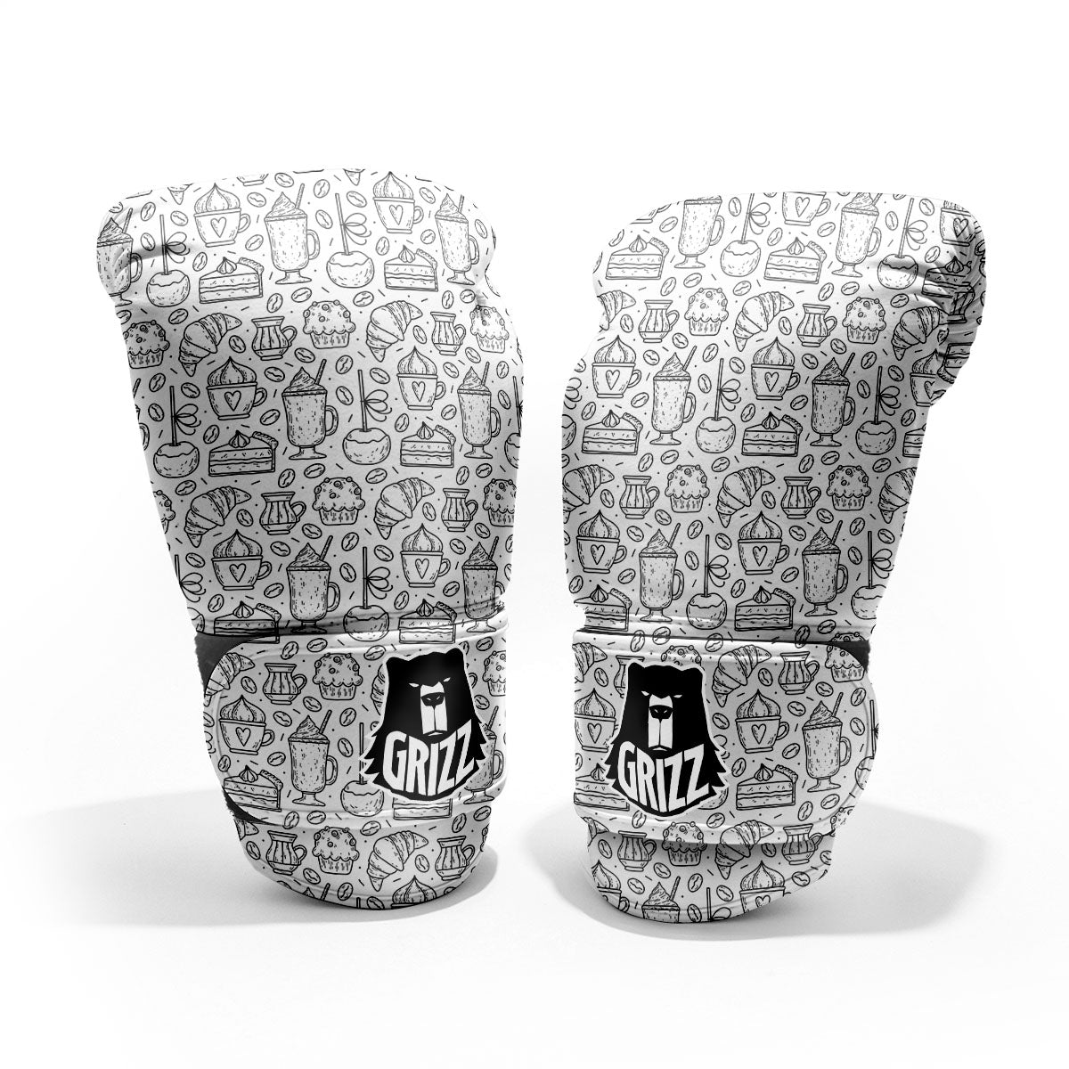 Drawing Dessert And Coffee Print Pattern Pro Boxing Glove