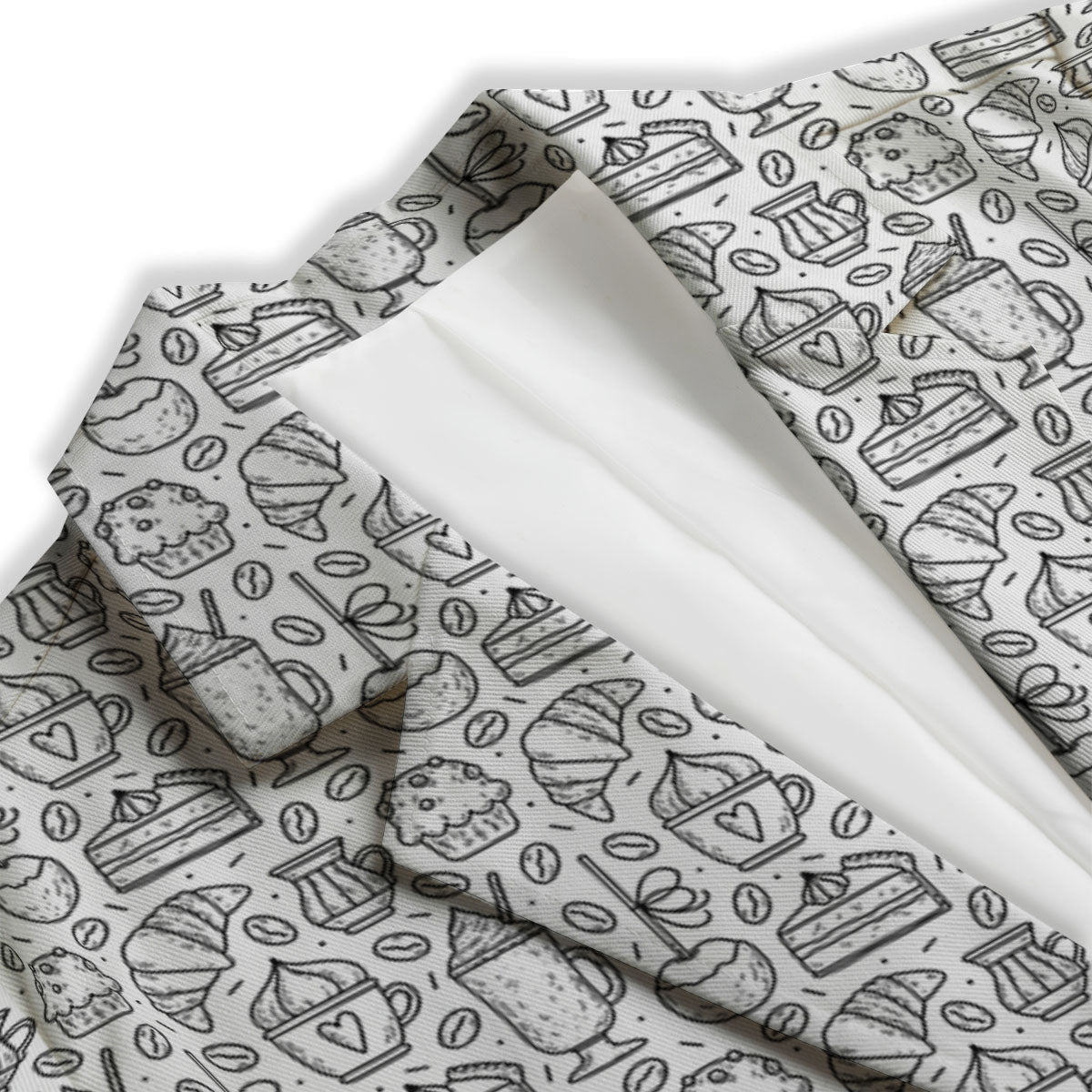 Drawing Dessert And Coffee Print Pattern Women's Blazer-grizzshop