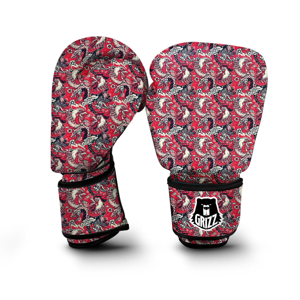 Drawing Farm Chicken Hen Pattern Print Boxing Gloves-grizzshop