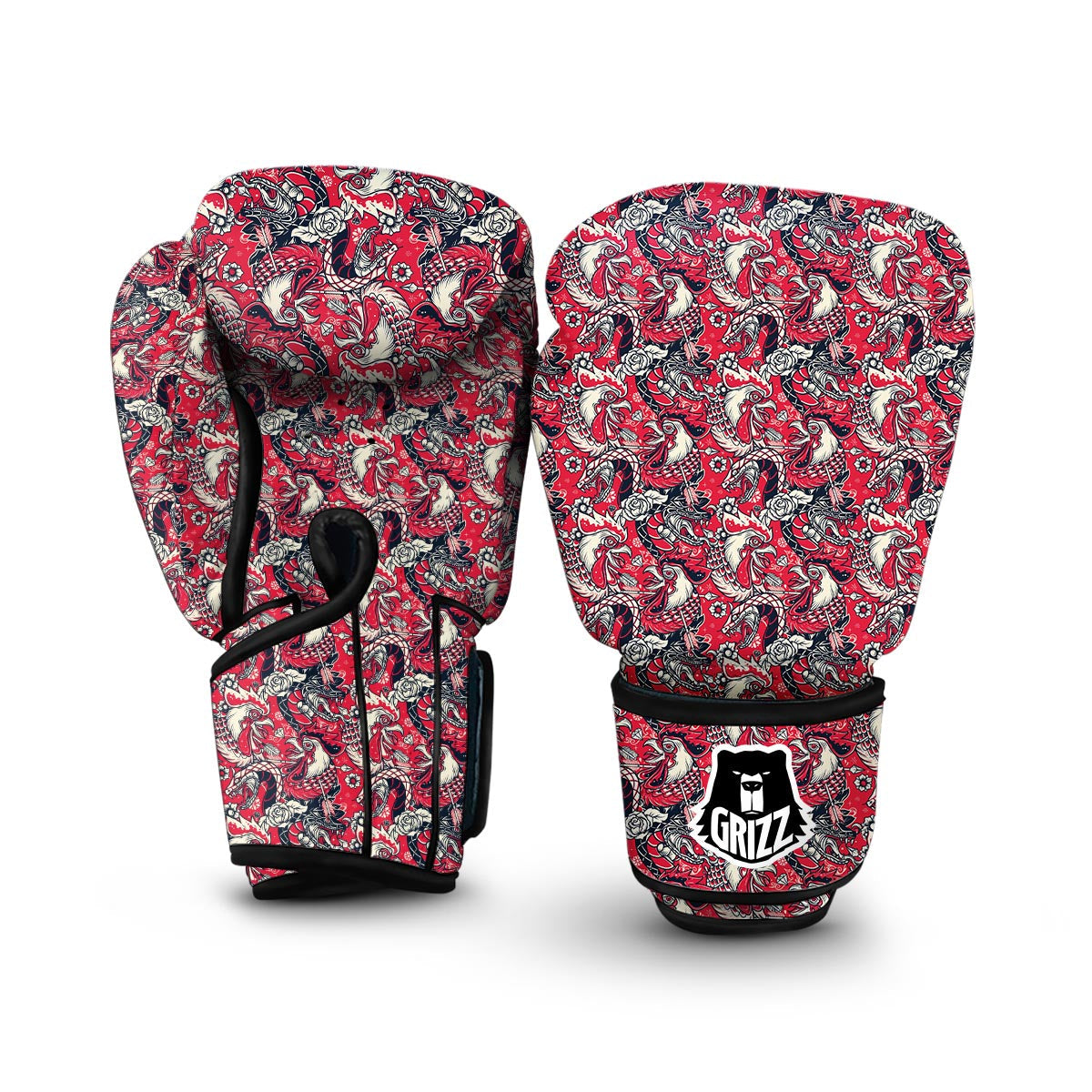 Drawing Farm Chicken Hen Pattern Print Boxing Gloves-grizzshop