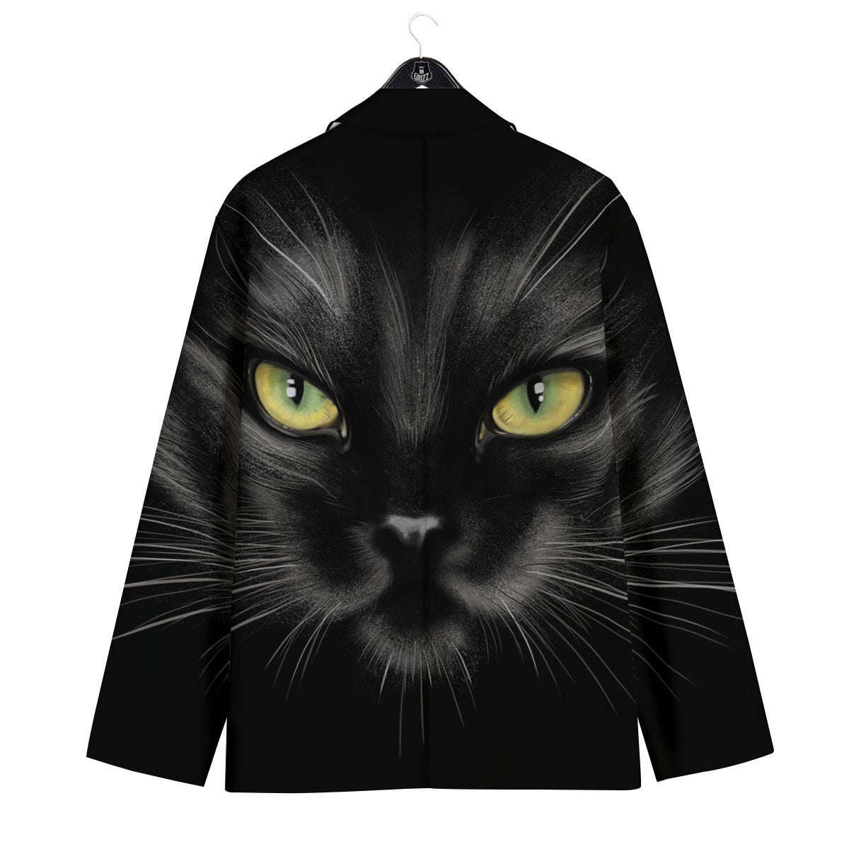 Drawing Portrait Black Cat Print Men's Sport Coat-grizzshop