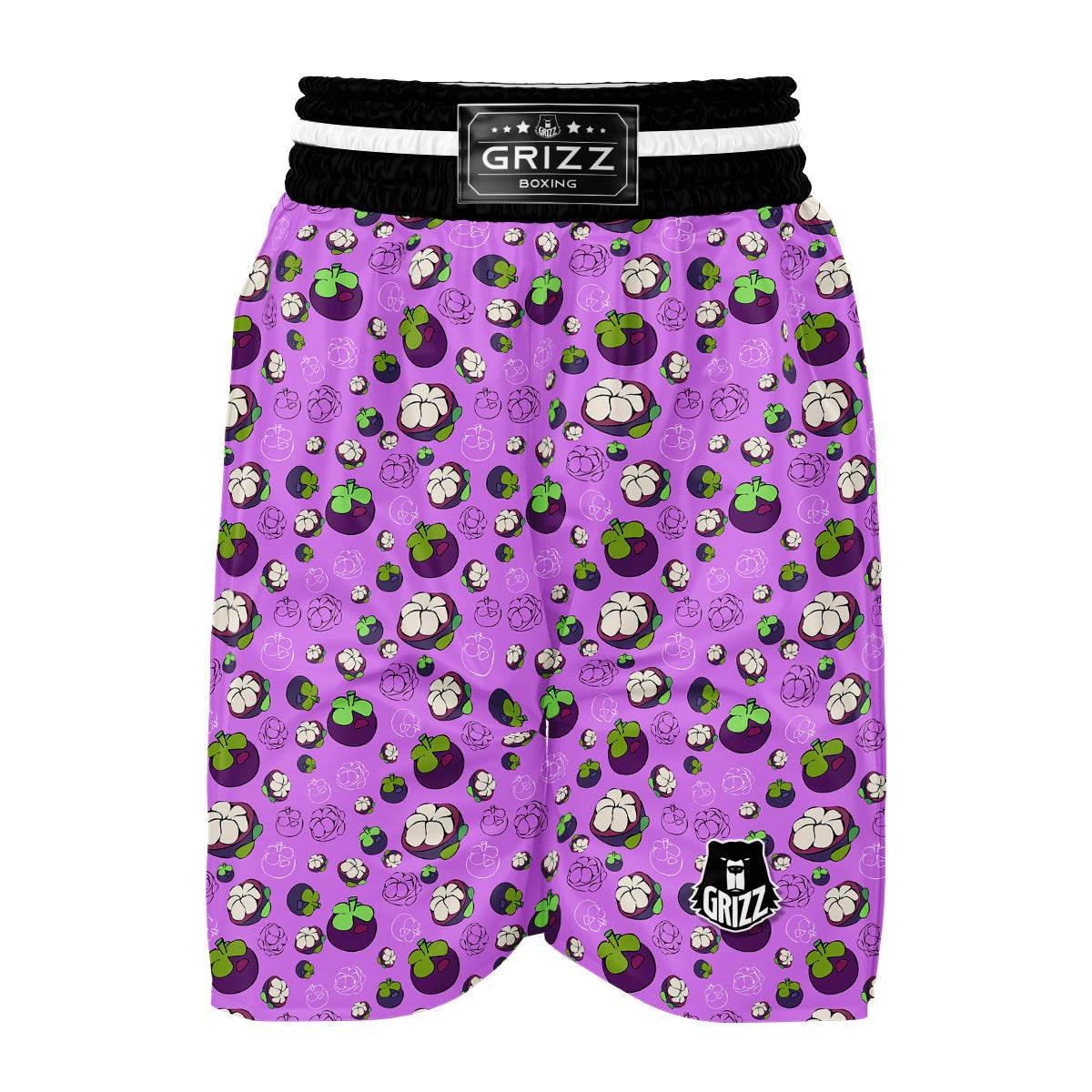 Drawing Purple Mangosteen Print Pattern Boxing Shorts-grizzshop