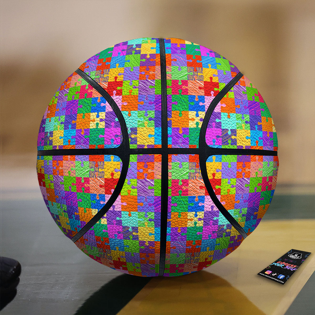 Drawing Autism Awareness Print Basketball