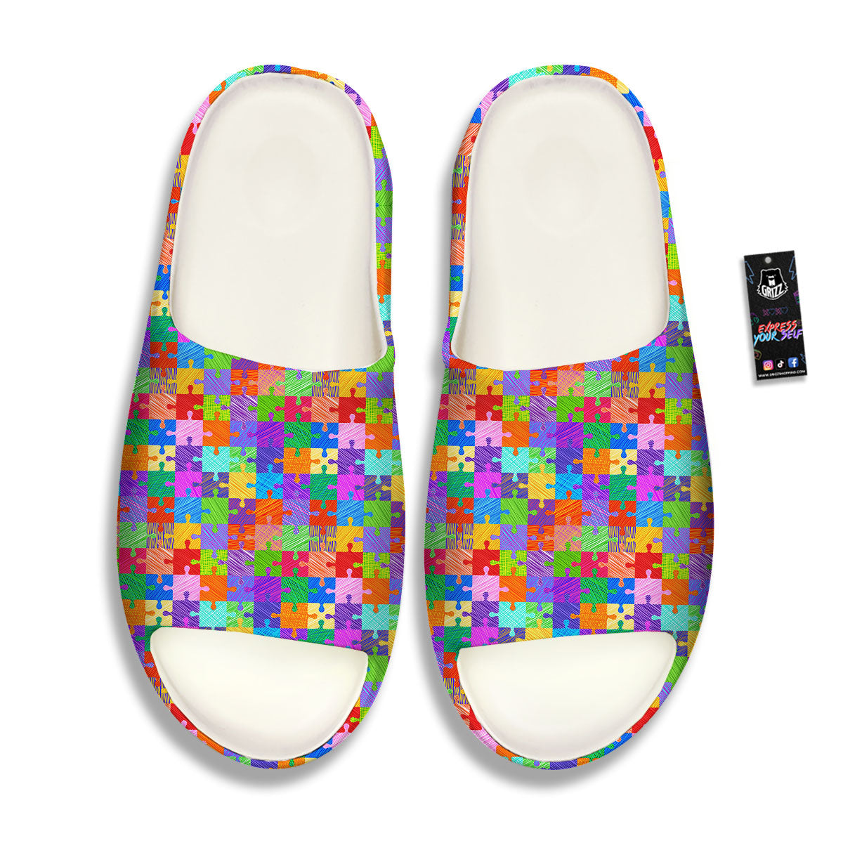 Drawing Autism Awareness Print Sandals-grizzshop