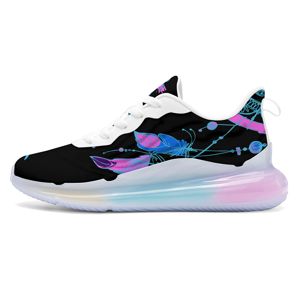 Dream Catcher Blue And Purple Black Print Running Sneakers-grizzshop