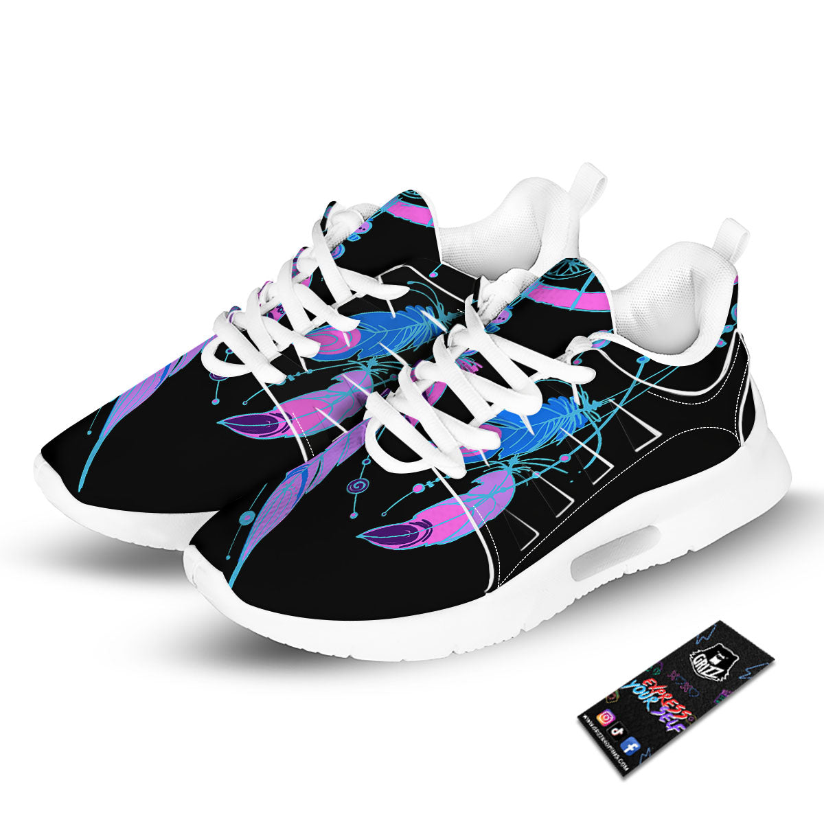 Dream Catcher Blue And Purple Black Print Tennis Shoes-grizzshop