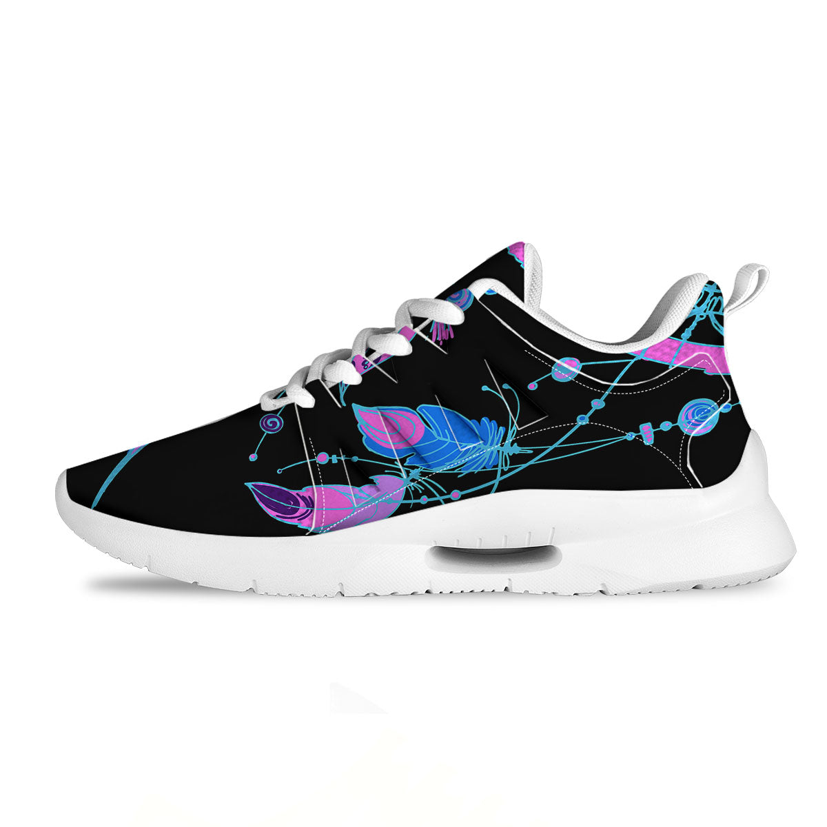 Dream Catcher Blue And Purple Black Print Tennis Shoes-grizzshop