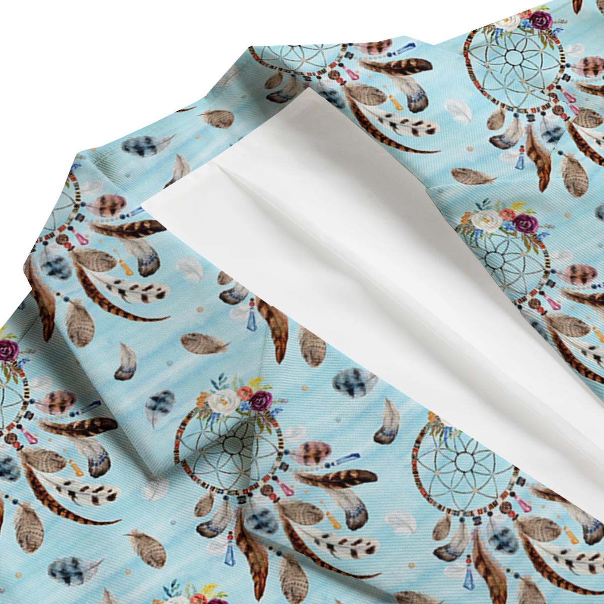 Dream Catcher Blue Feather Men's Blazer-grizzshop