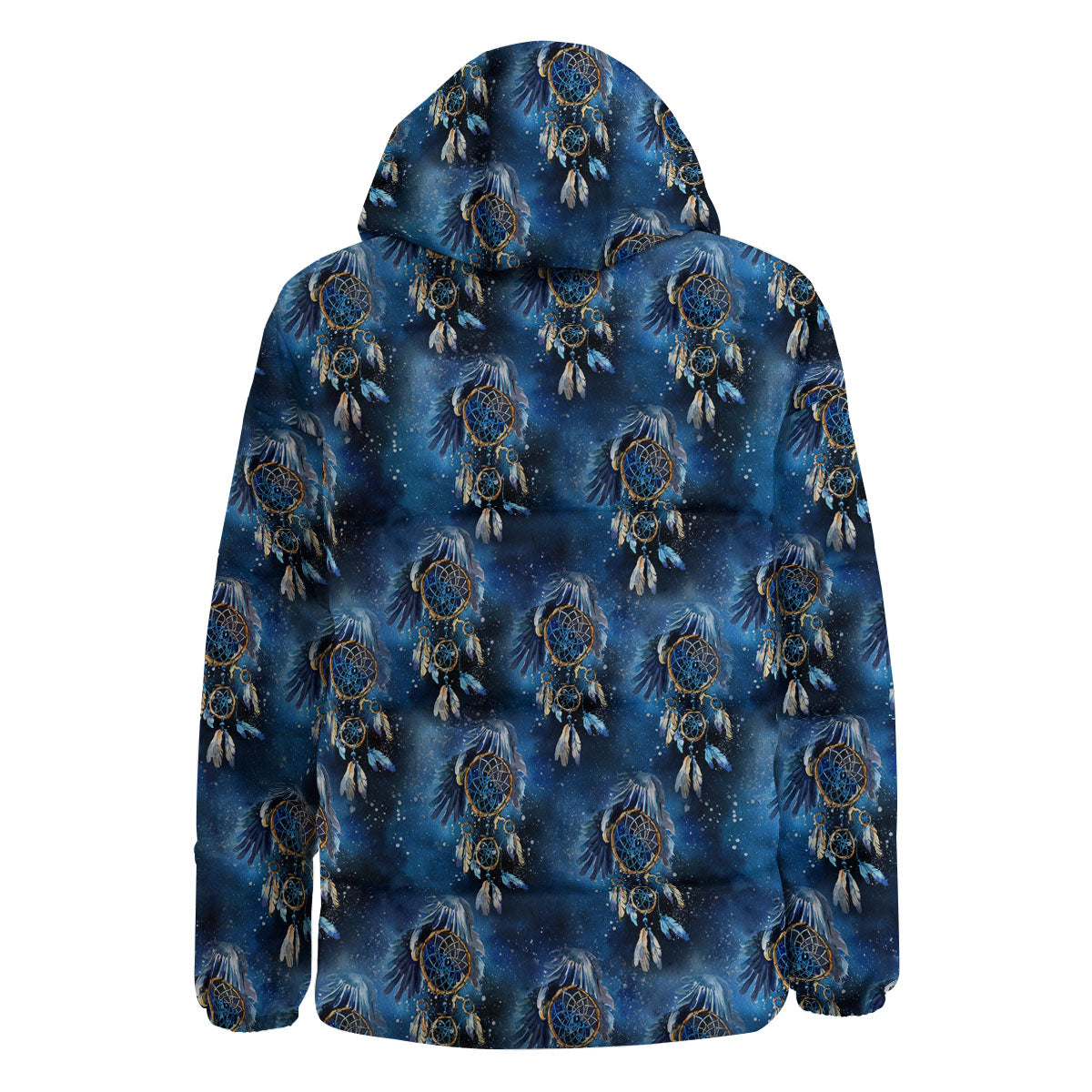 Dream Catcher Blue Galaxy Print Pattern Down Jacket-grizzshop