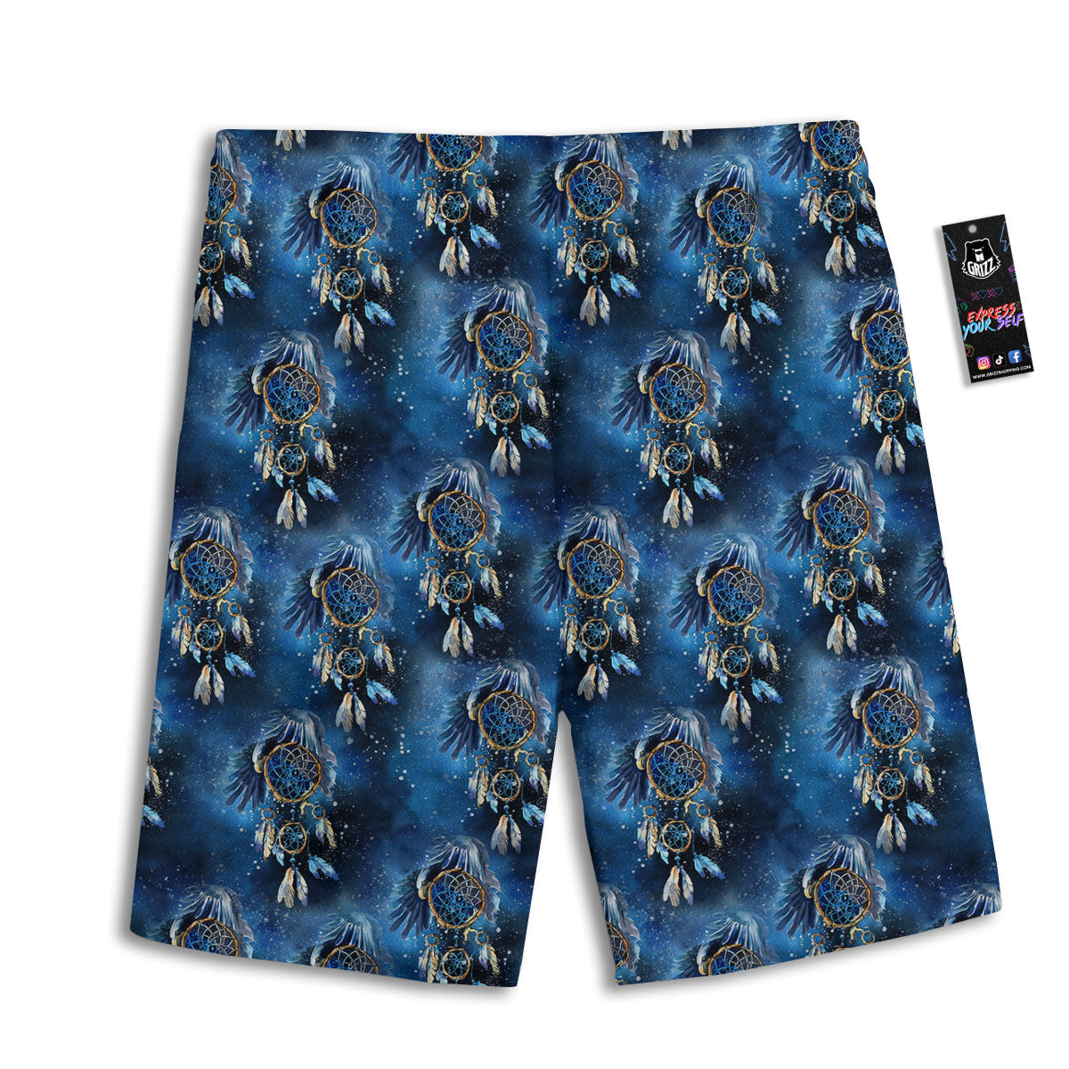 Dream Catcher Blue Galaxy Print Pattern Men's Athletic Shorts