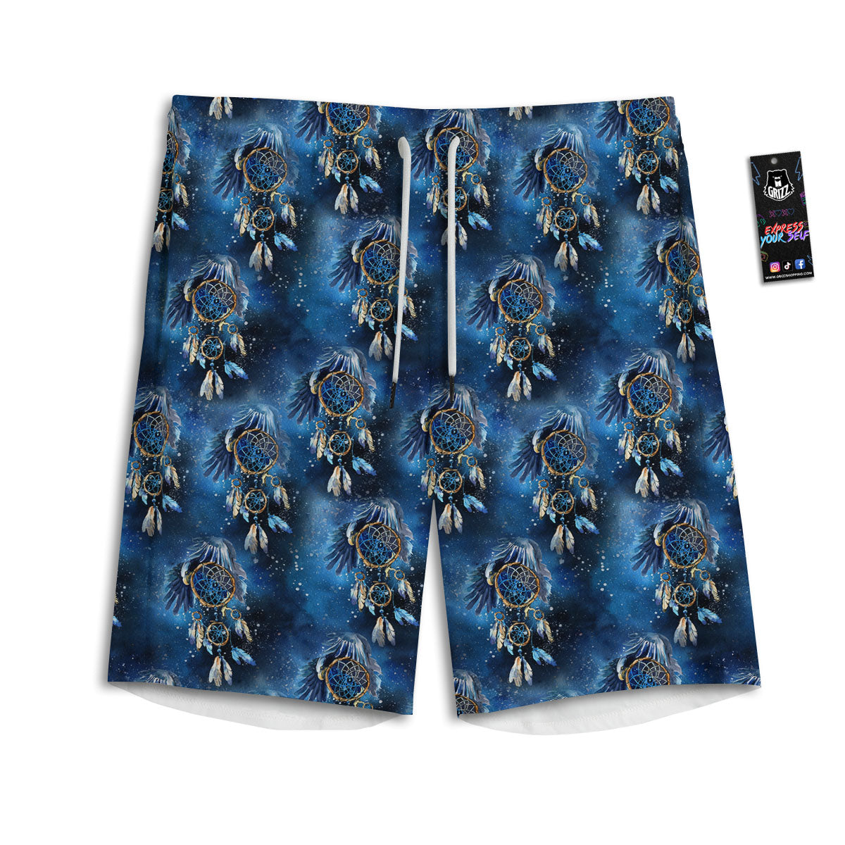 Dream Catcher Blue Galaxy Print Pattern Men's Athletic Shorts