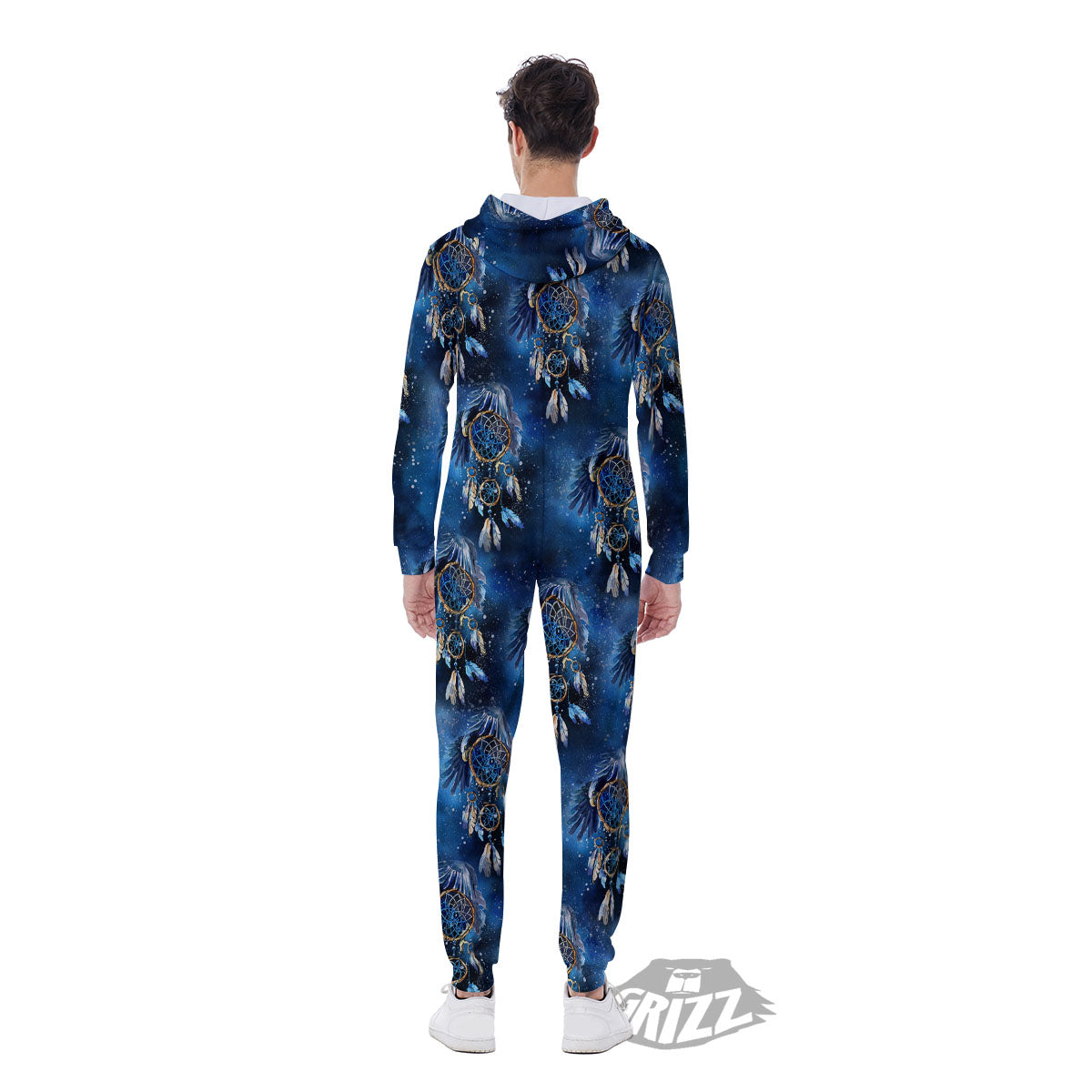 Dream Catcher Blue Galaxy Print Pattern Men's Jumpsuit-grizzshop