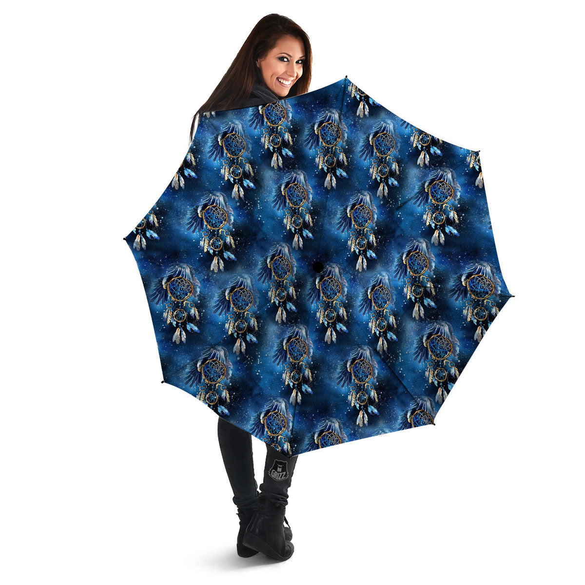 Dream Catcher Blue Galaxy Print Pattern Umbrella-grizzshop