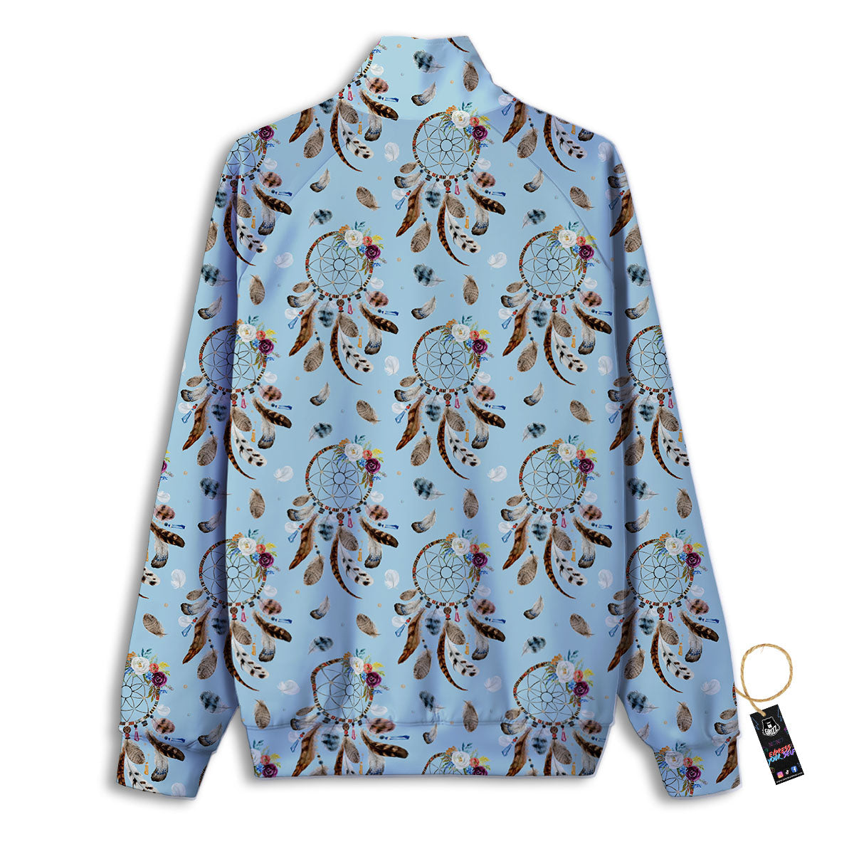 Dream Catcher Blue Indian Print Pattern Track Jacket-grizzshop