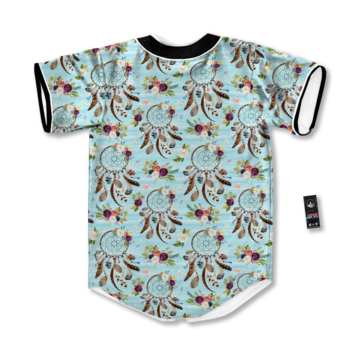 Dream Catcher Blue Native Print Pattern Baseball Jersey-grizzshop