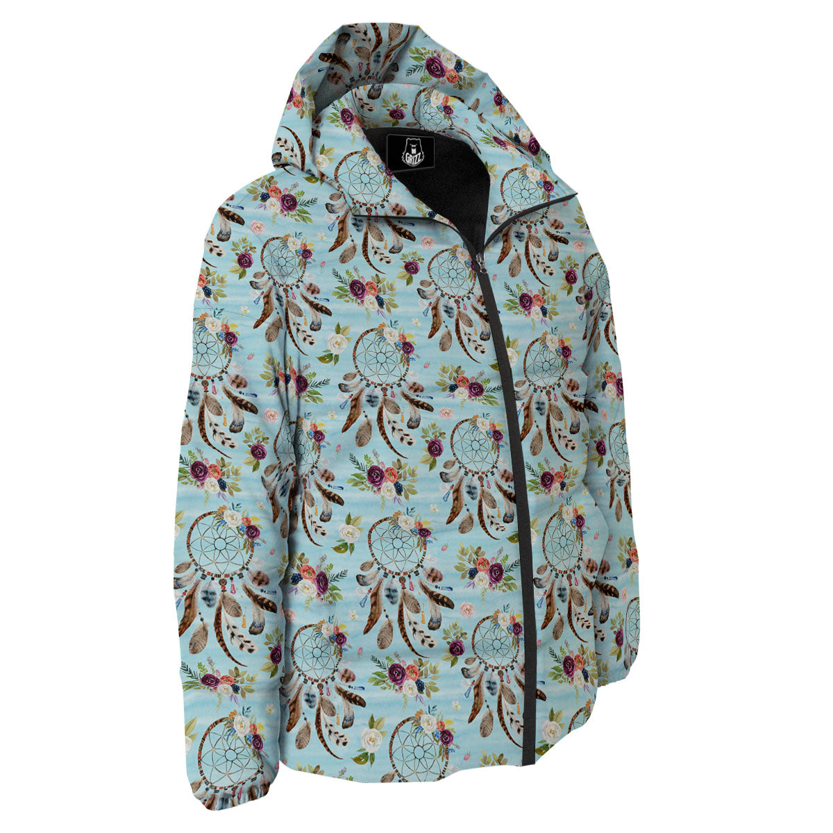 Dream Catcher Blue Native Print Pattern Down Jacket-grizzshop