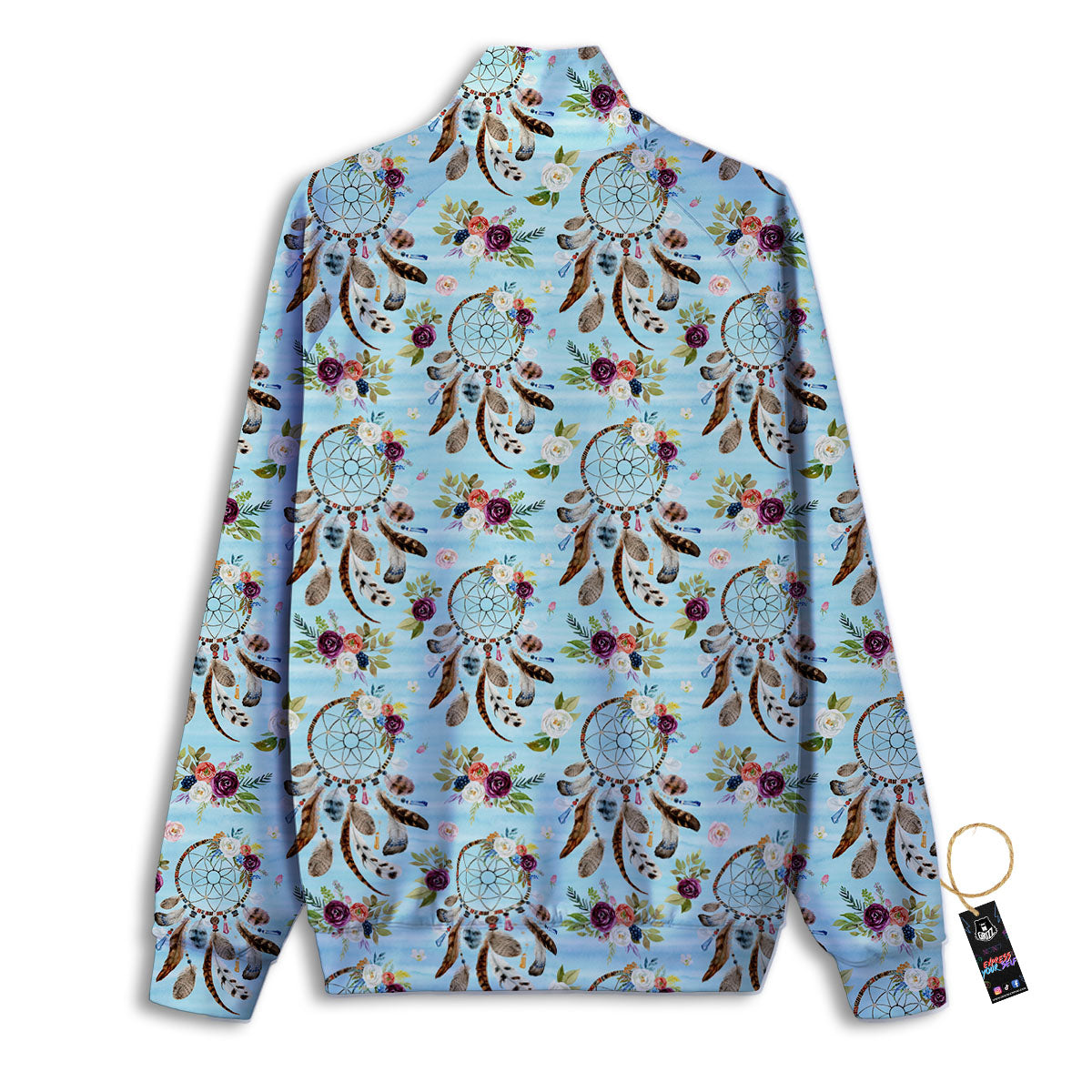 Dream Catcher Blue Native Print Pattern Track Jacket-grizzshop