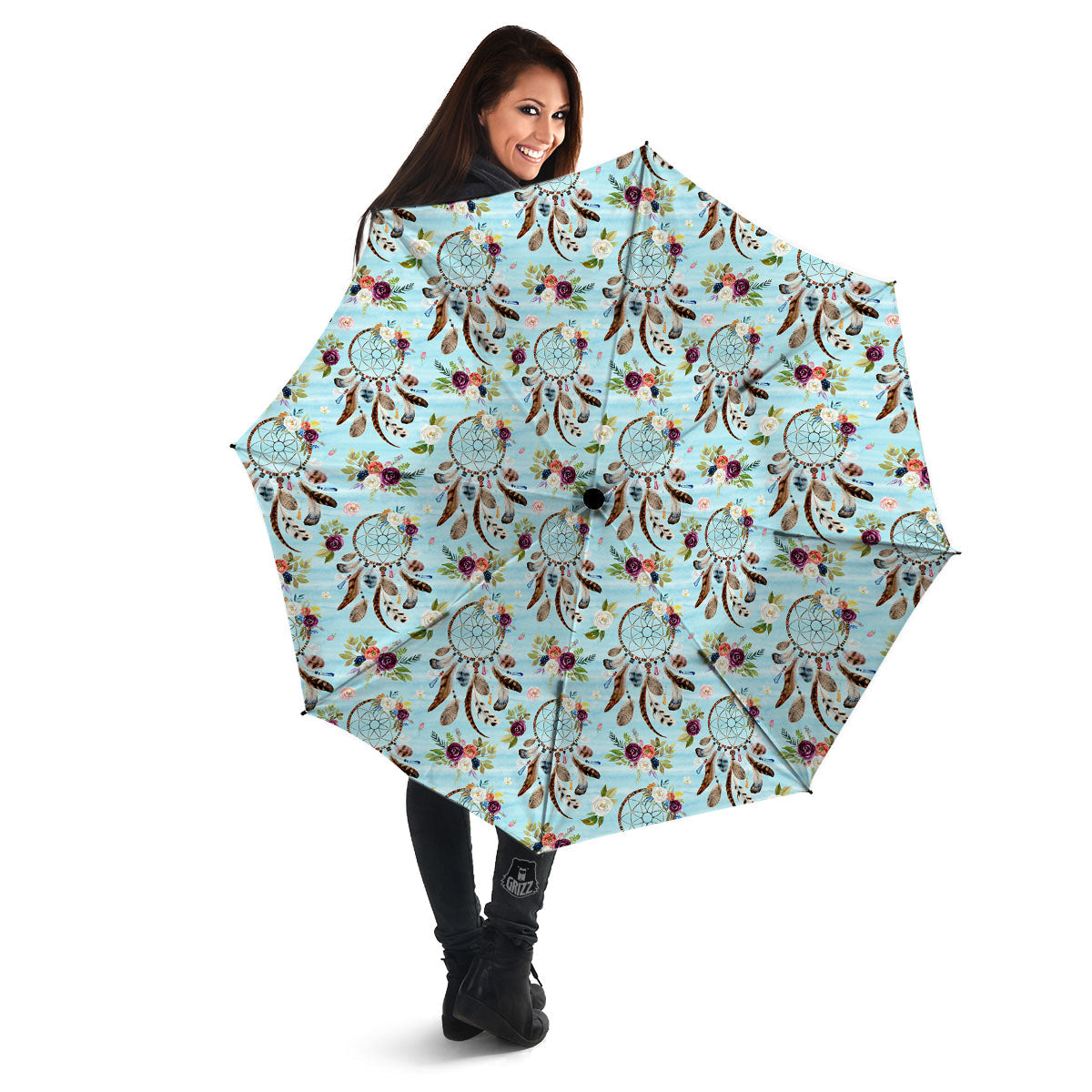 Dream Catcher Blue Native Print Pattern Umbrella-grizzshop