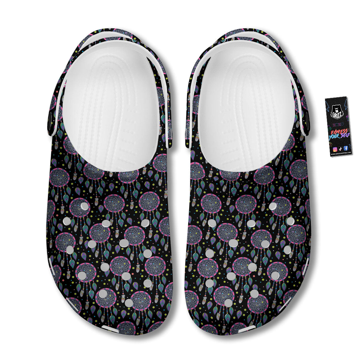 Dream Catcher Boho Print Pattern Clog-grizzshop