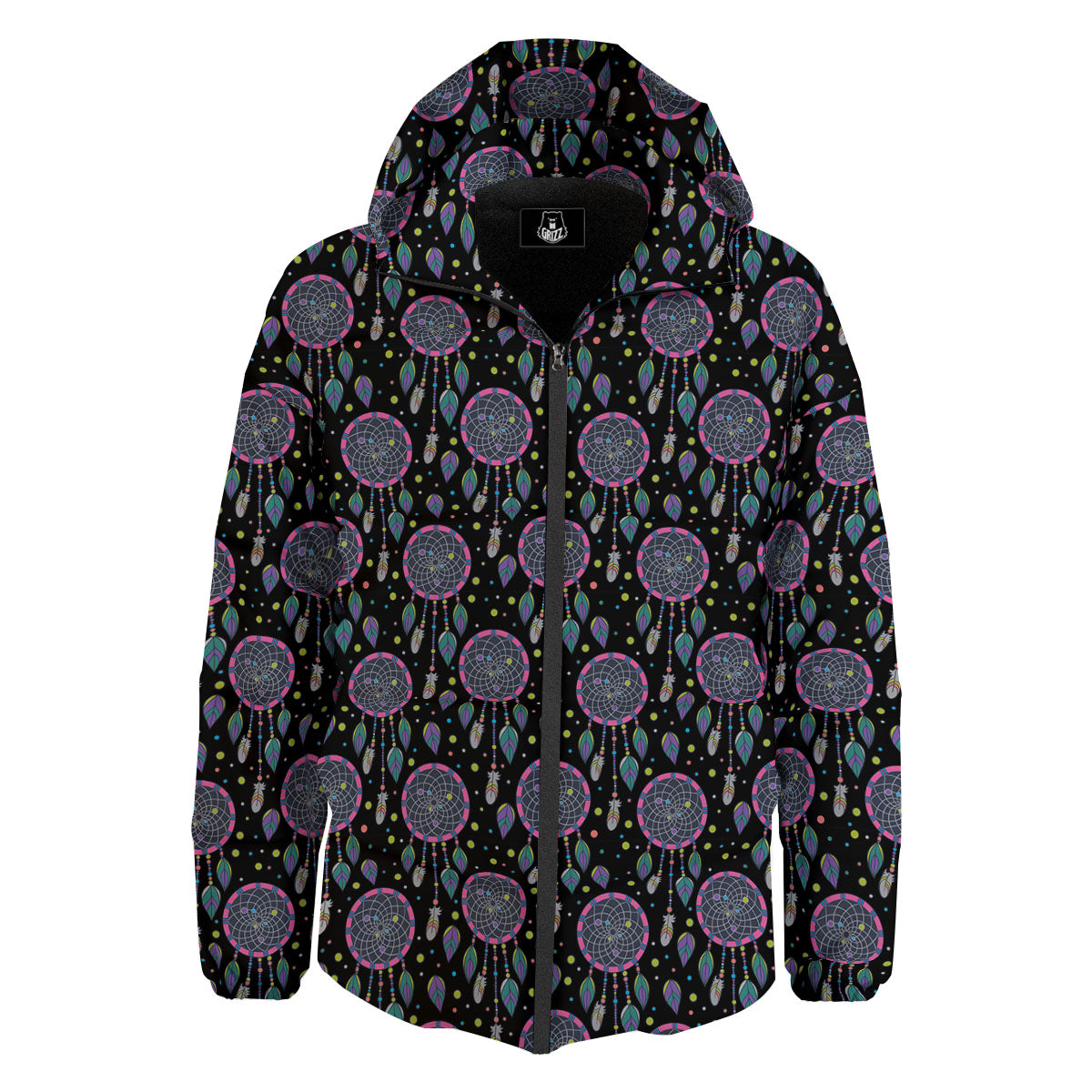Dream Catcher Boho Print Pattern Down Jacket-grizzshop