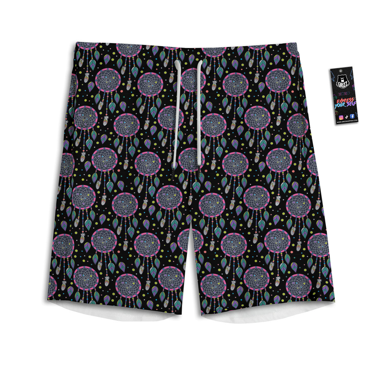 Dream Catcher Boho Print Pattern Men's Athletic Shorts