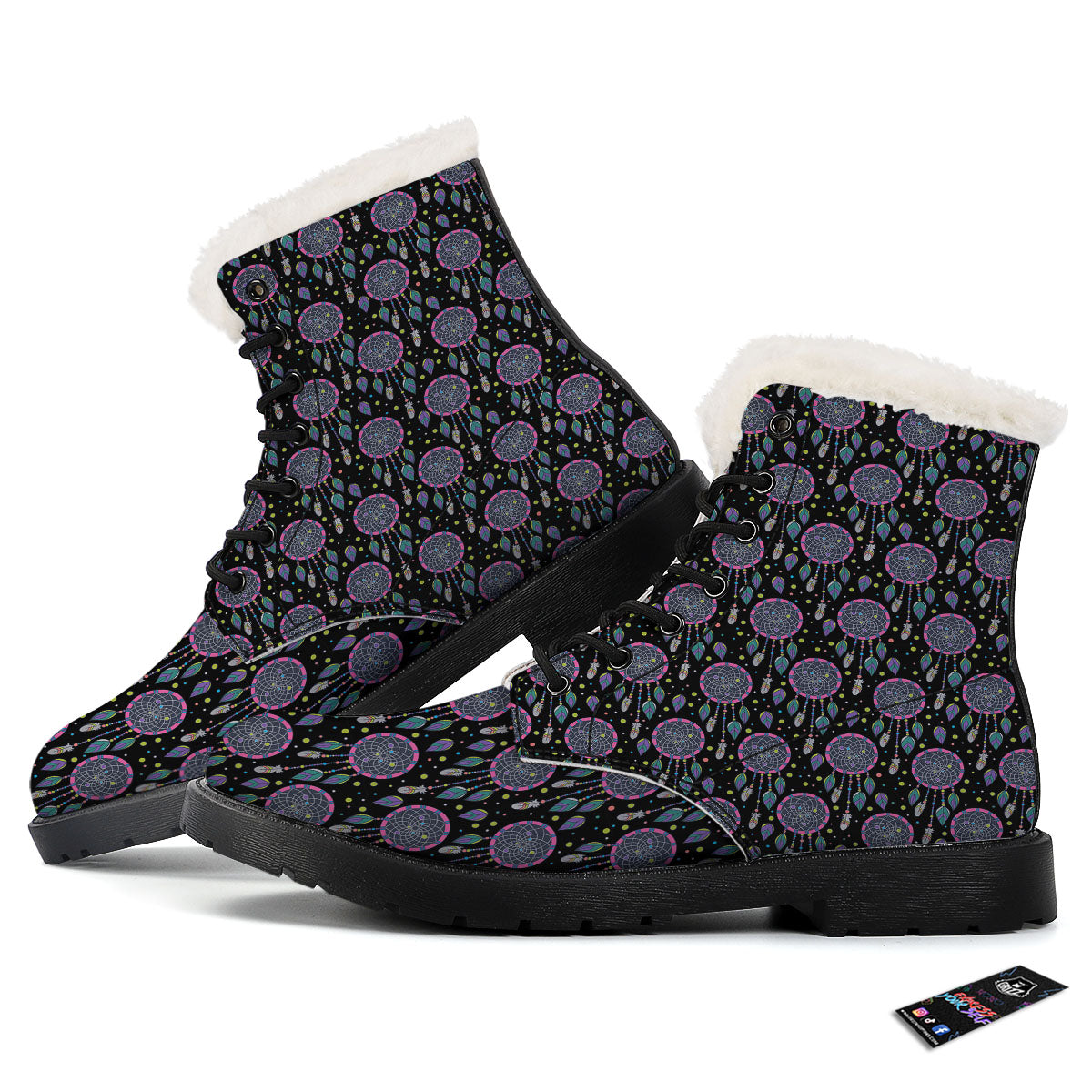 Dream Catcher Boho Print Pattern Winter Boots-grizzshop
