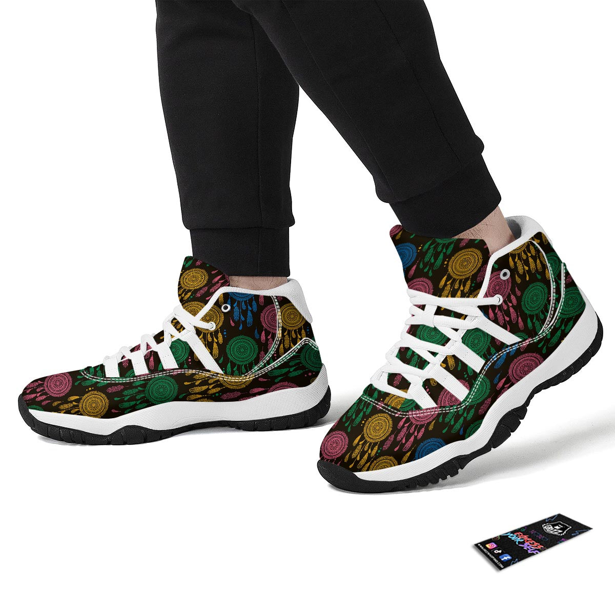 Dream Catcher Colorful Feather White Bball Shoes-grizzshop