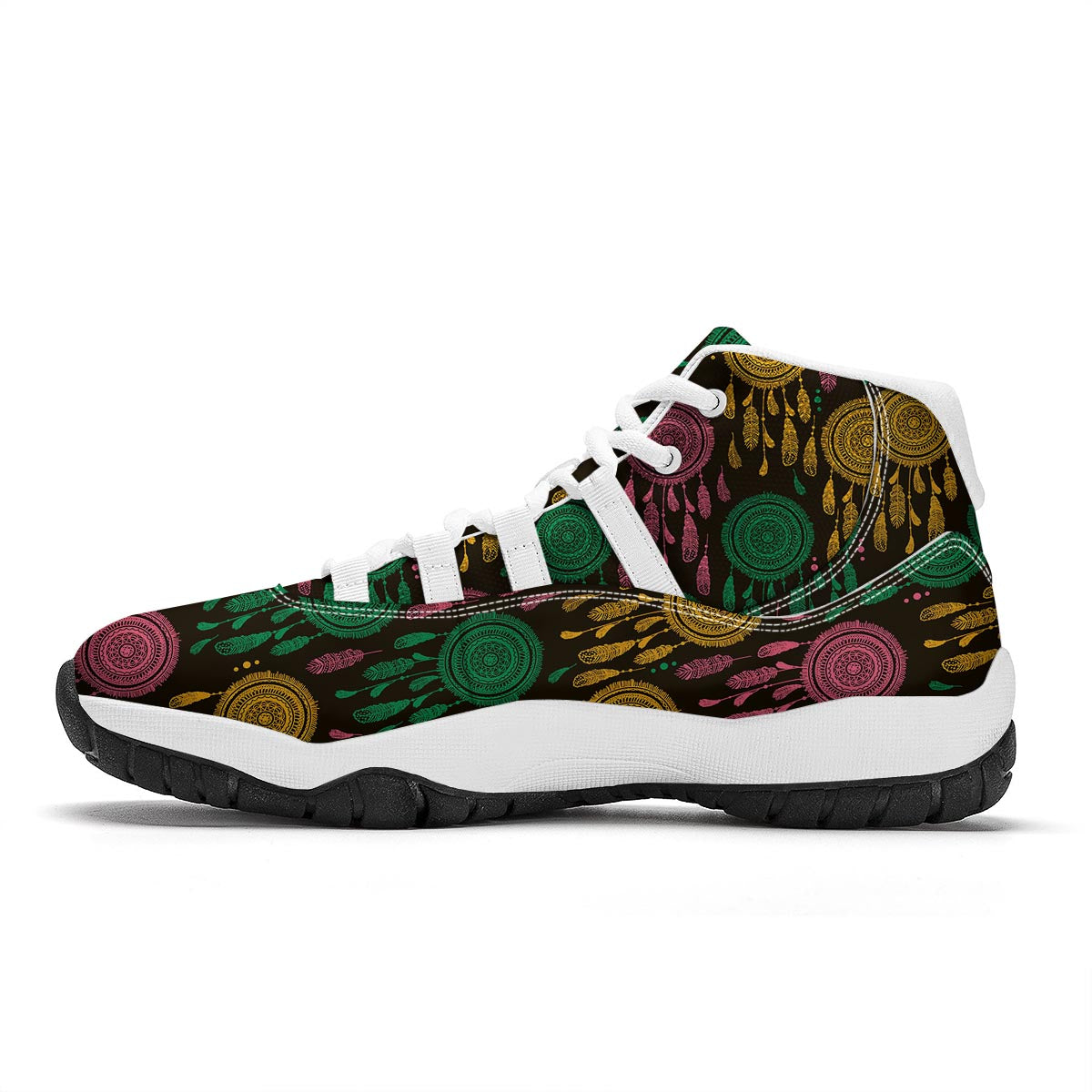 Dream Catcher Colorful Feather White Bball Shoes-grizzshop