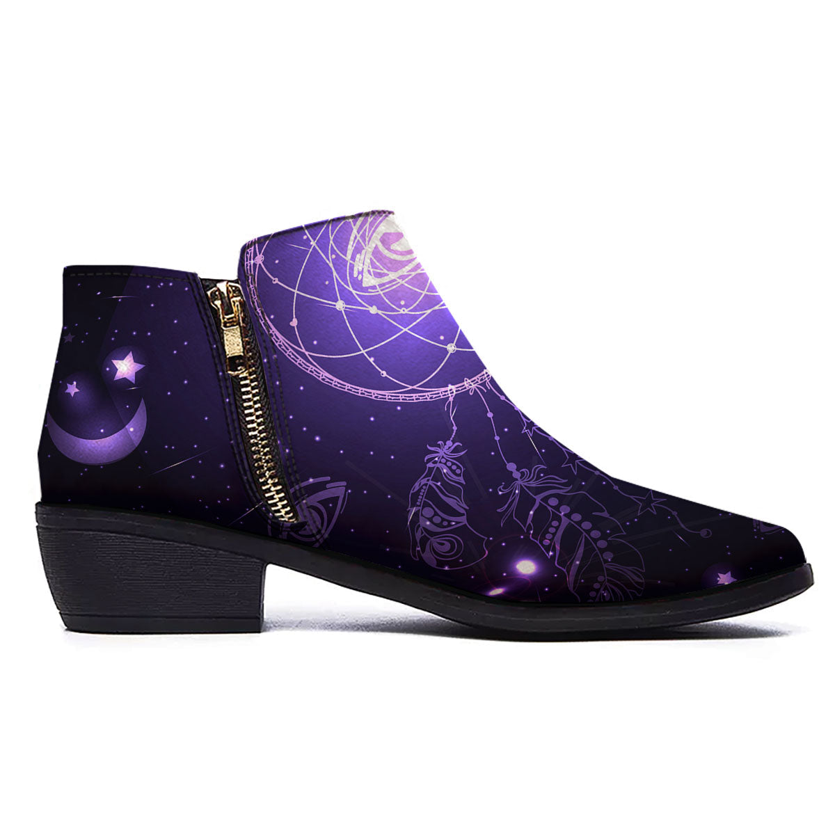 Dream Catcher Constellation Native Print Ankle Boots-grizzshop