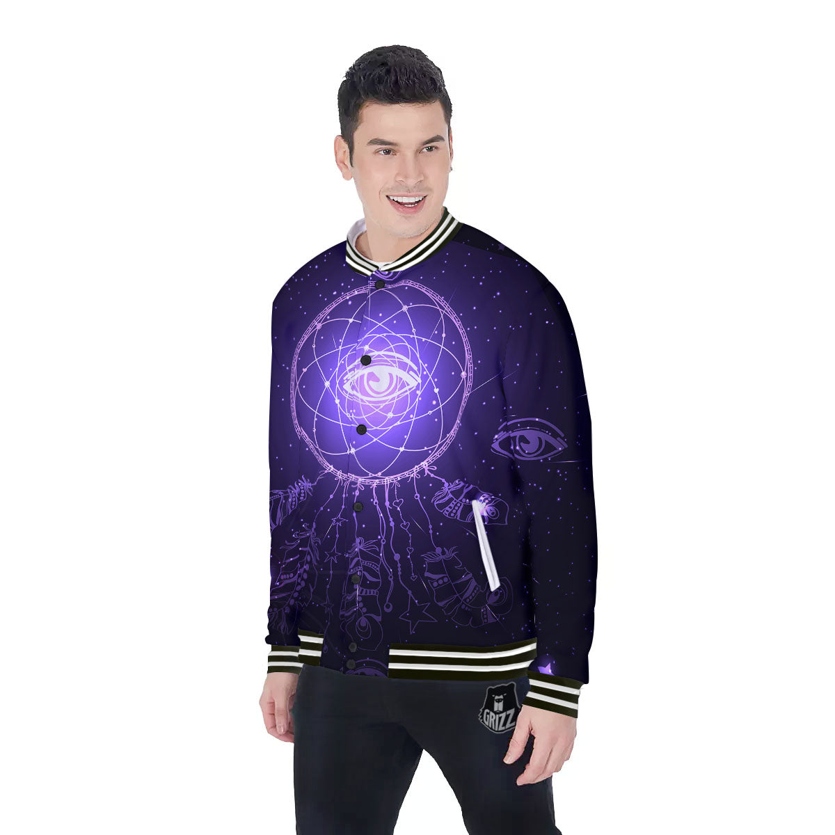 Dream Catcher Constellation Native Print Baseball Jacket-grizzshop