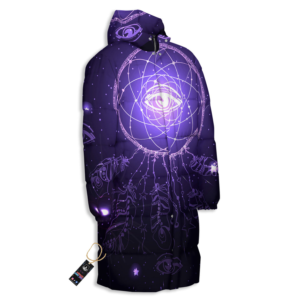 Dream Catcher Constellation Native Print Long Down Jacket-grizzshop