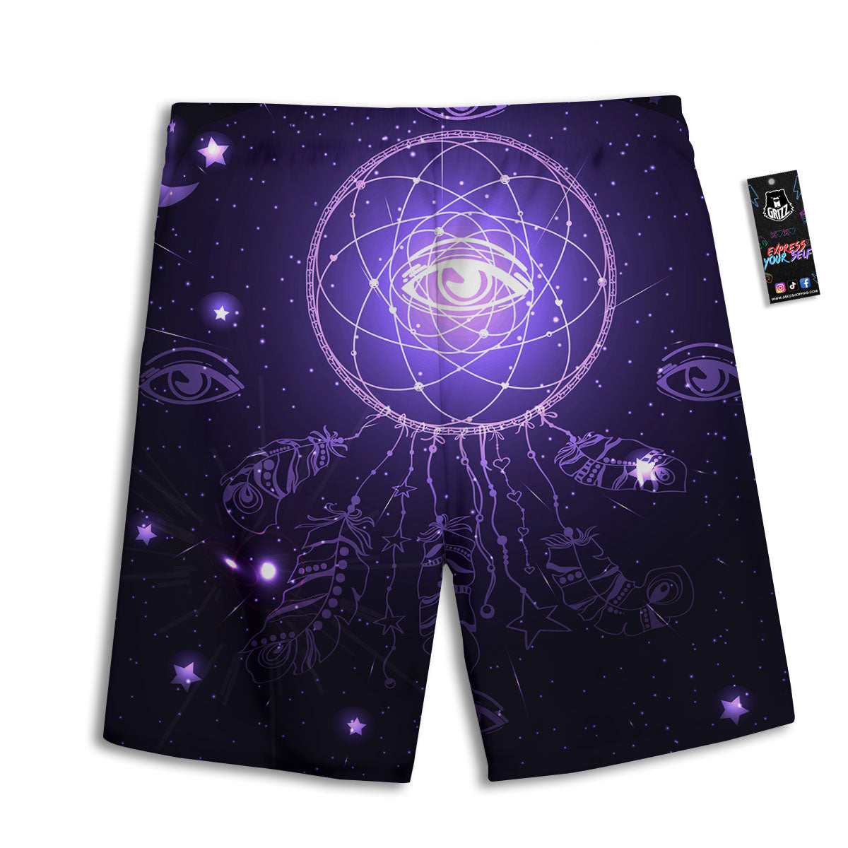 Dream Catcher Constellation Native Print Men's Athletic Shorts