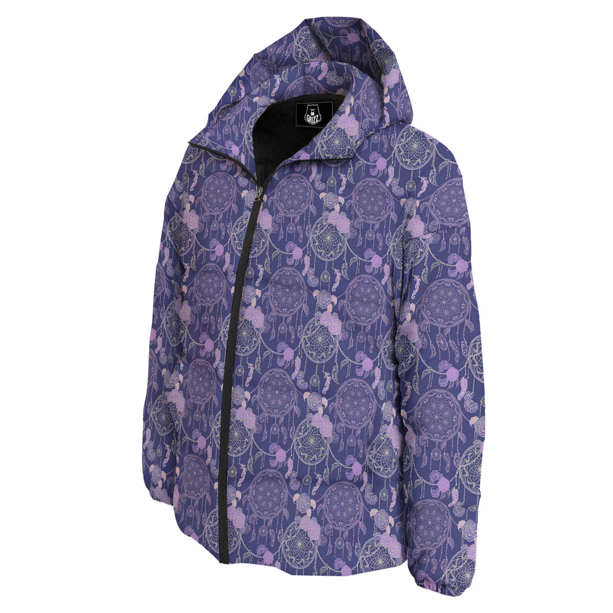 Dream Catcher Floral Print Pattern Down Jacket-grizzshop