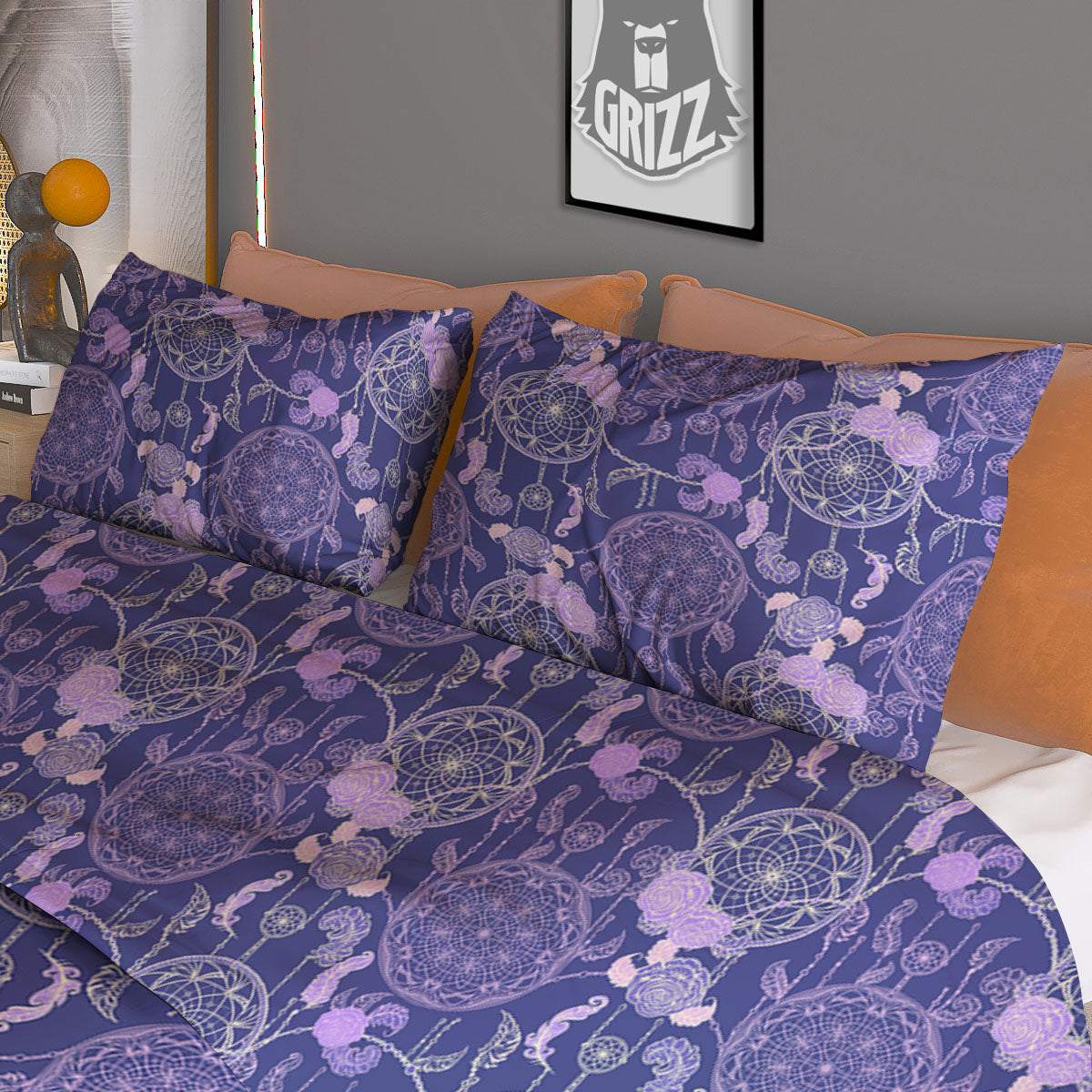 Dream Catcher Floral Print Pattern Duvet Cover Bedding Set