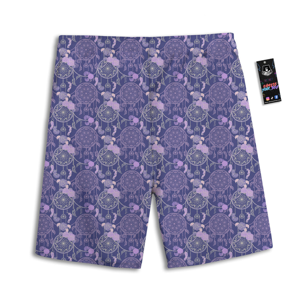 Elephant Indian Bohemian Print Pattern Men's Athletic Shorts