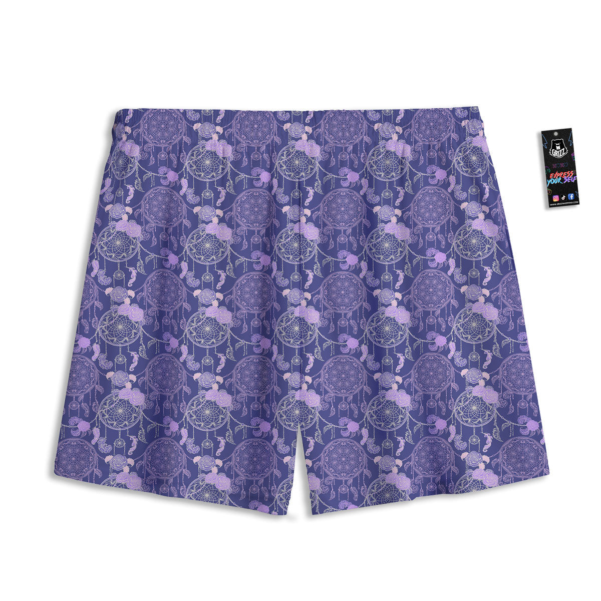 Dream Catcher Floral Print Pattern Mesh Shorts