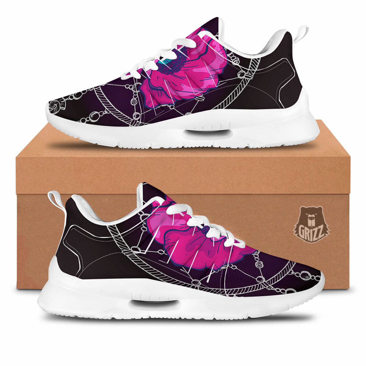 Dream Catcher Flower Bohemian Print Tennis Shoes-grizzshop