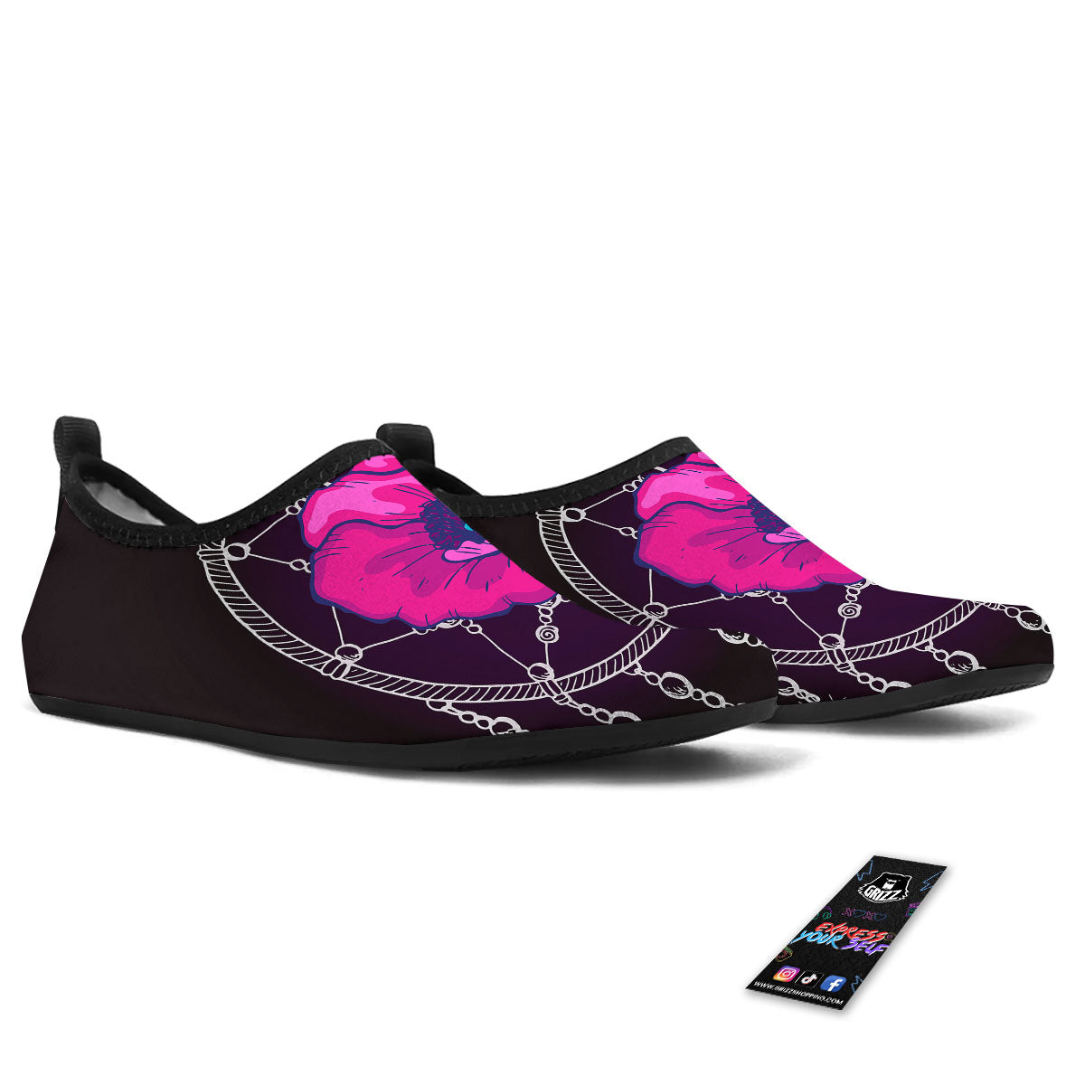 Dream Catcher Flower Bohemian Print Water Shoes-grizzshop