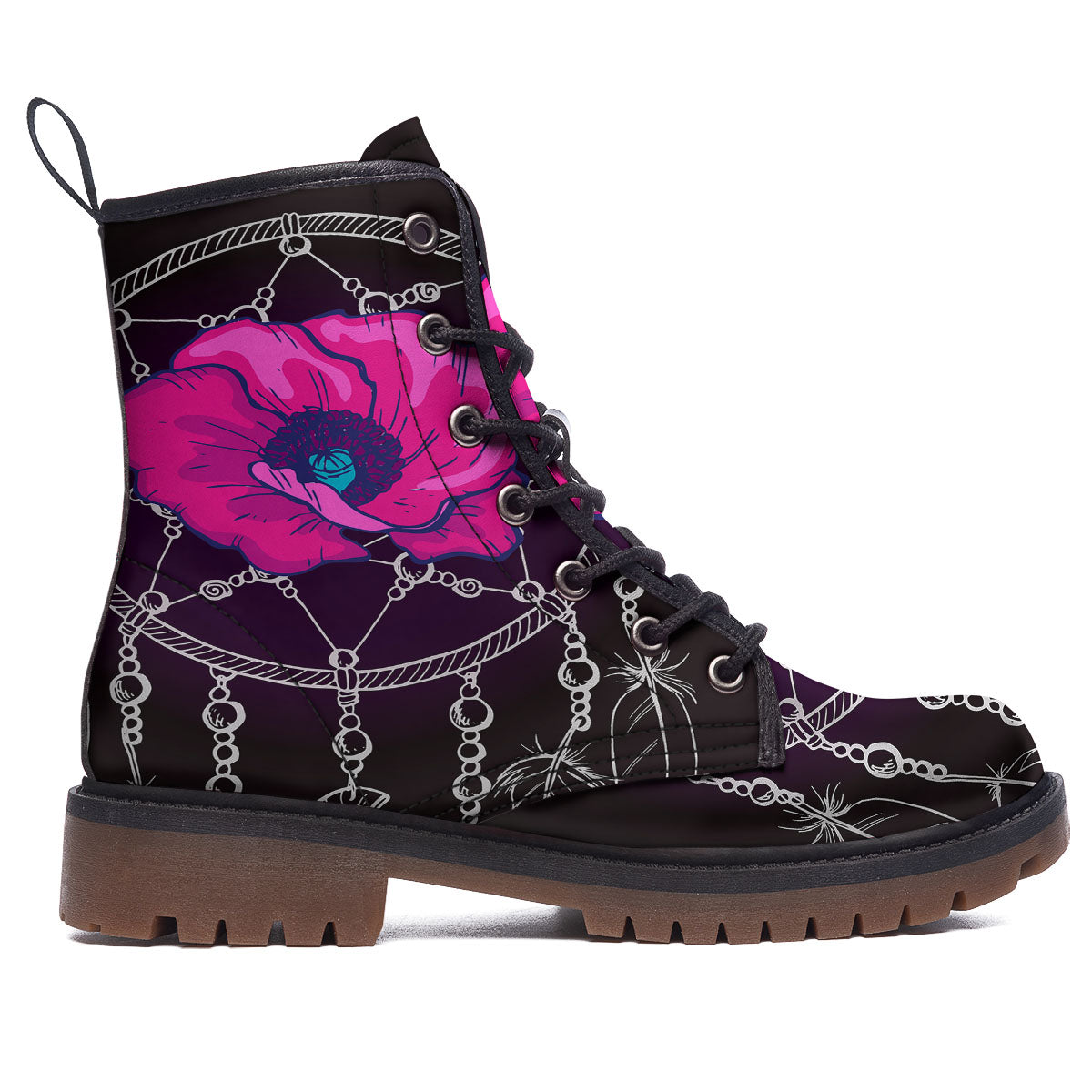 Dream Catcher Flower Bohemian Print Work Boots-grizzshop