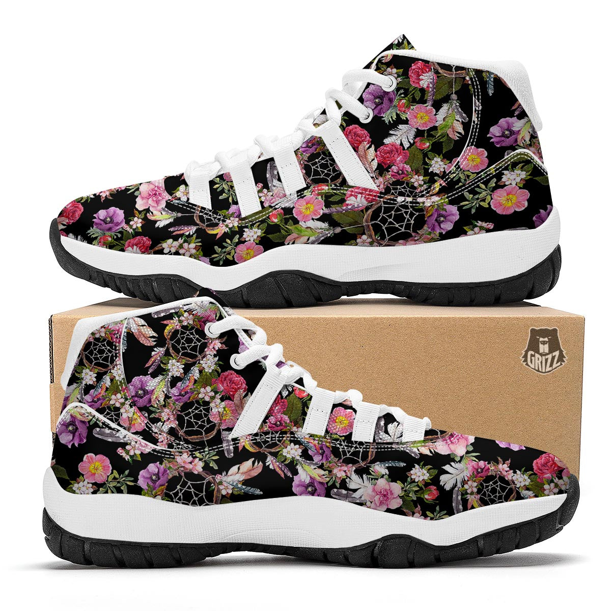 Dream Catcher Flower Boho Feather White Bball Shoes-grizzshop