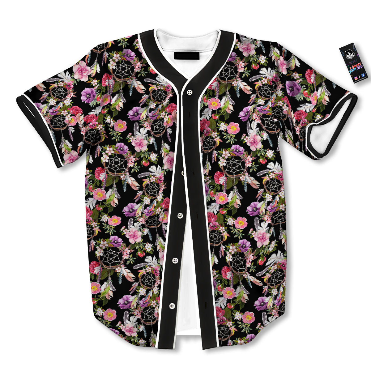 Dream Catcher Flower Print Pattern Baseball Jersey-grizzshop