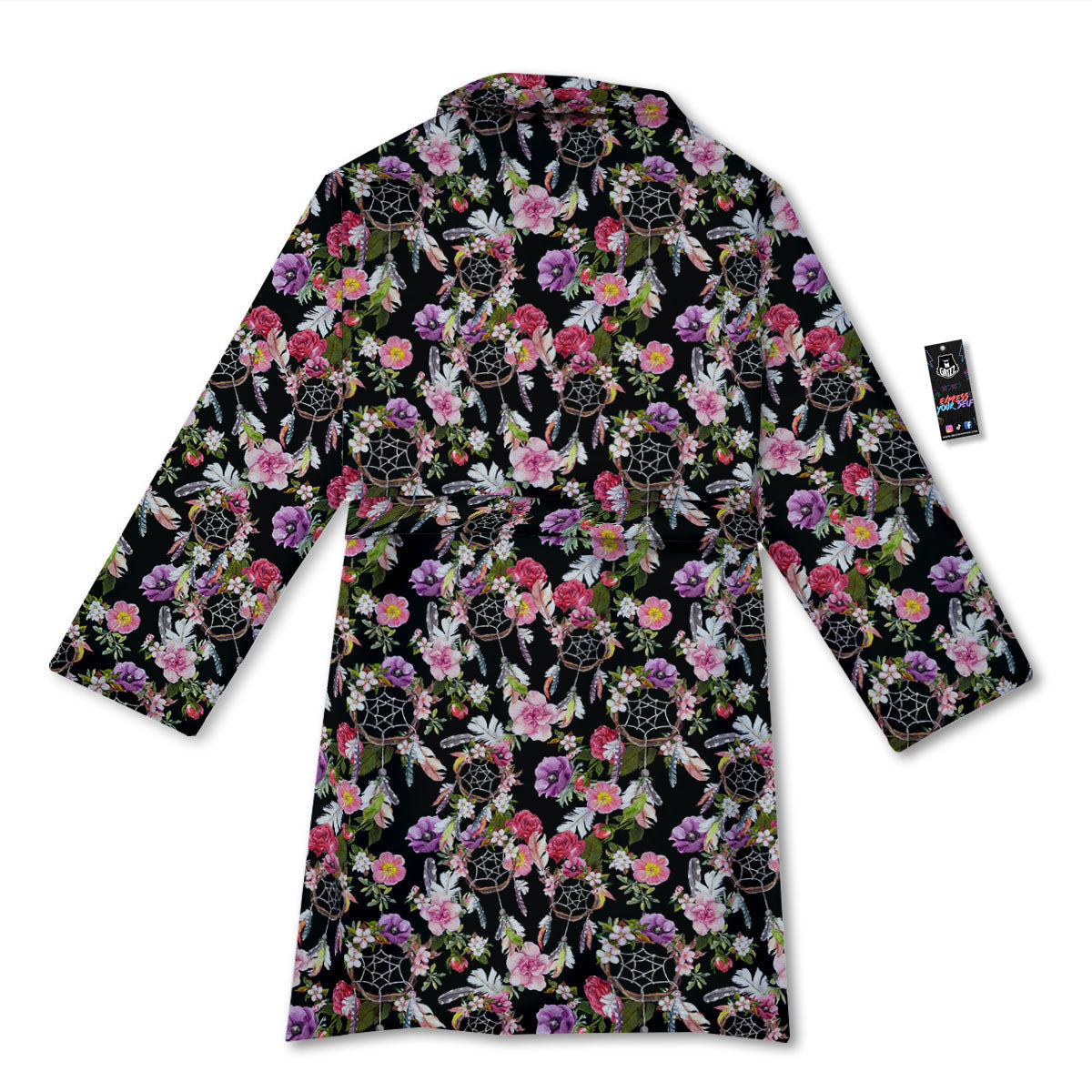 Dream Catcher Flower Print Pattern Bathrobe-grizzshop