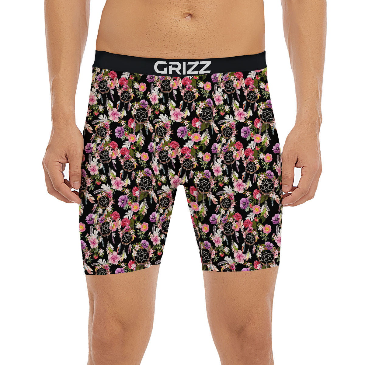 Dream Catcher Flower Print Pattern Boxer Briefs-grizzshop