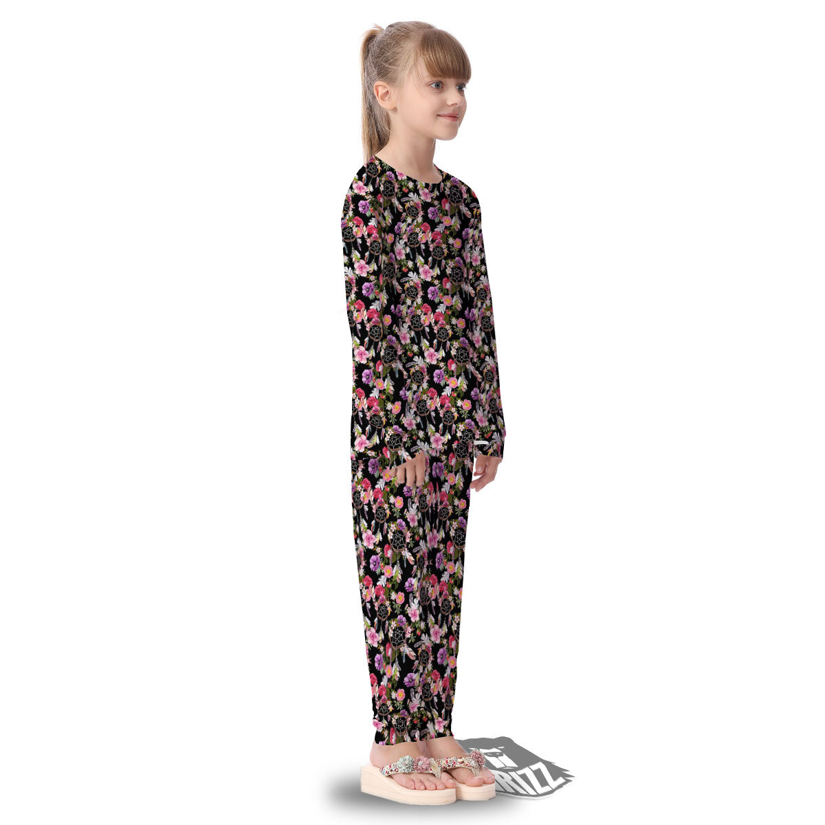 Dream Catcher Flower Print Pattern Kid's Pajamas-grizzshop