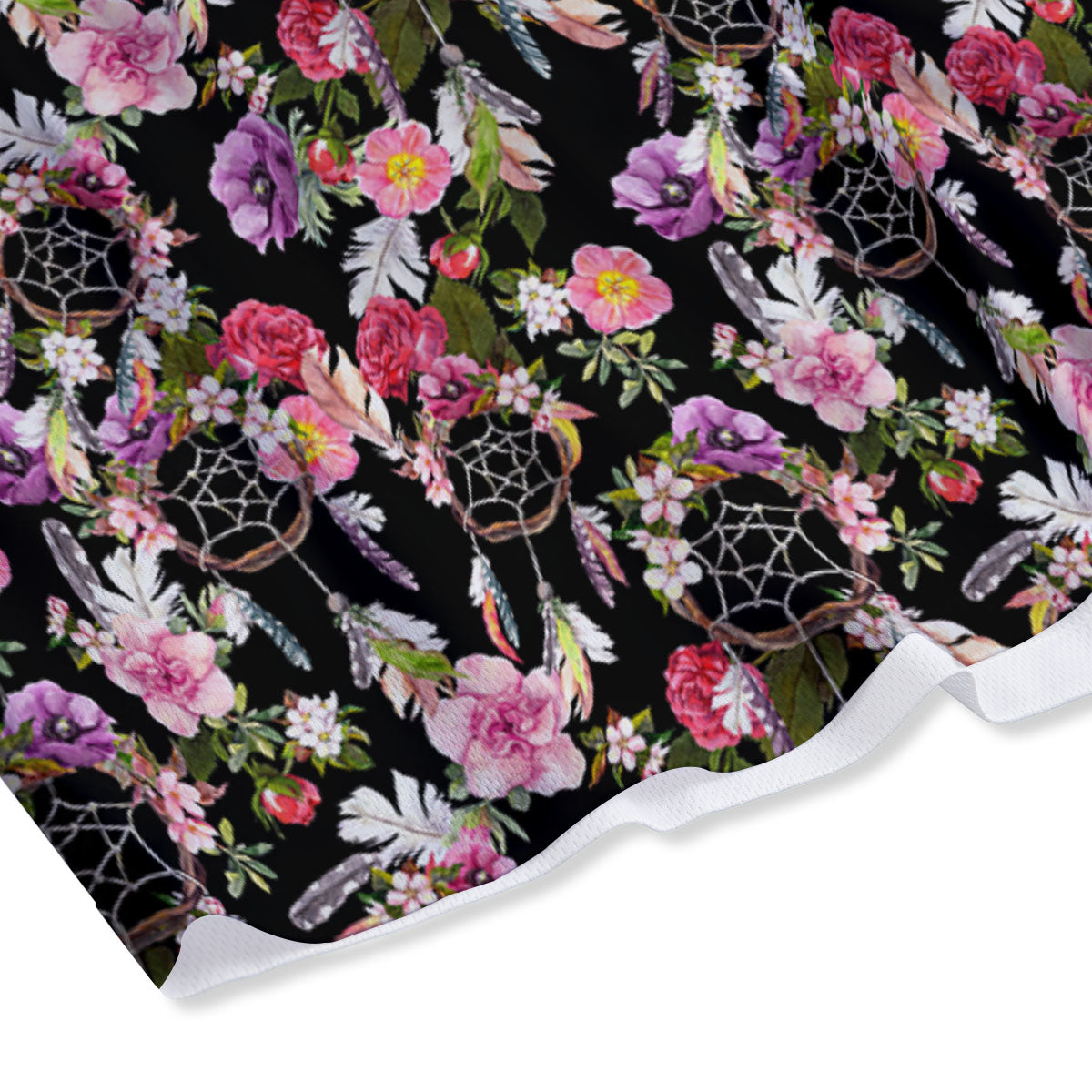 Dream Catcher Flower Print Pattern Mesh Shorts-grizzshop