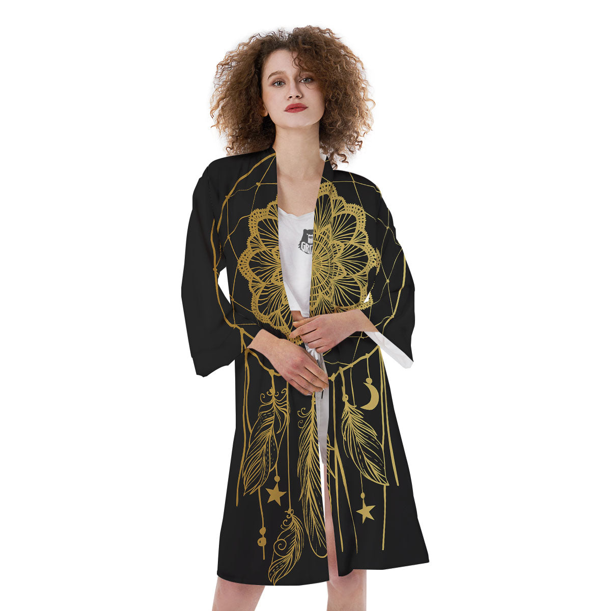 Dream Catcher Indian Tribal Print Kimono-grizzshop
